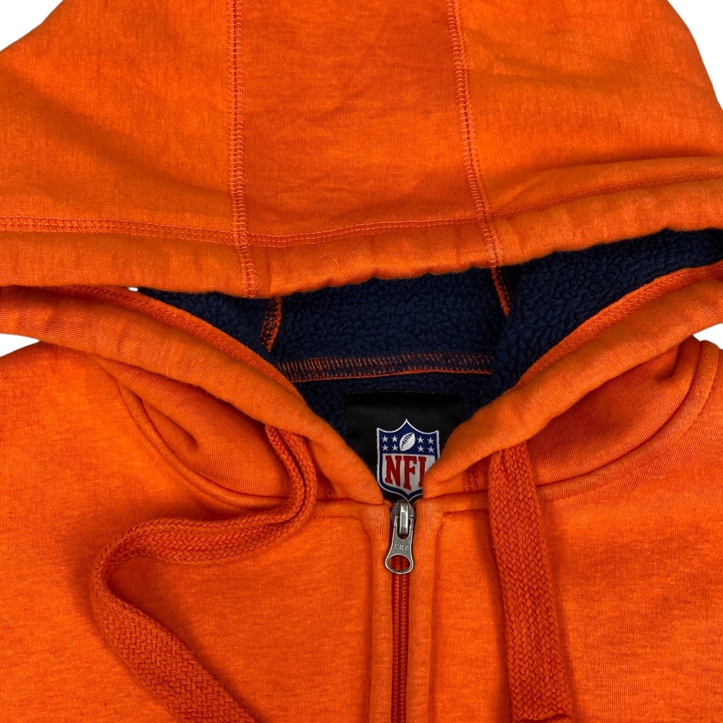 Early 2000s Orange Denver Broncos NFL Zip-Up Hooded Sweatshirt XXL