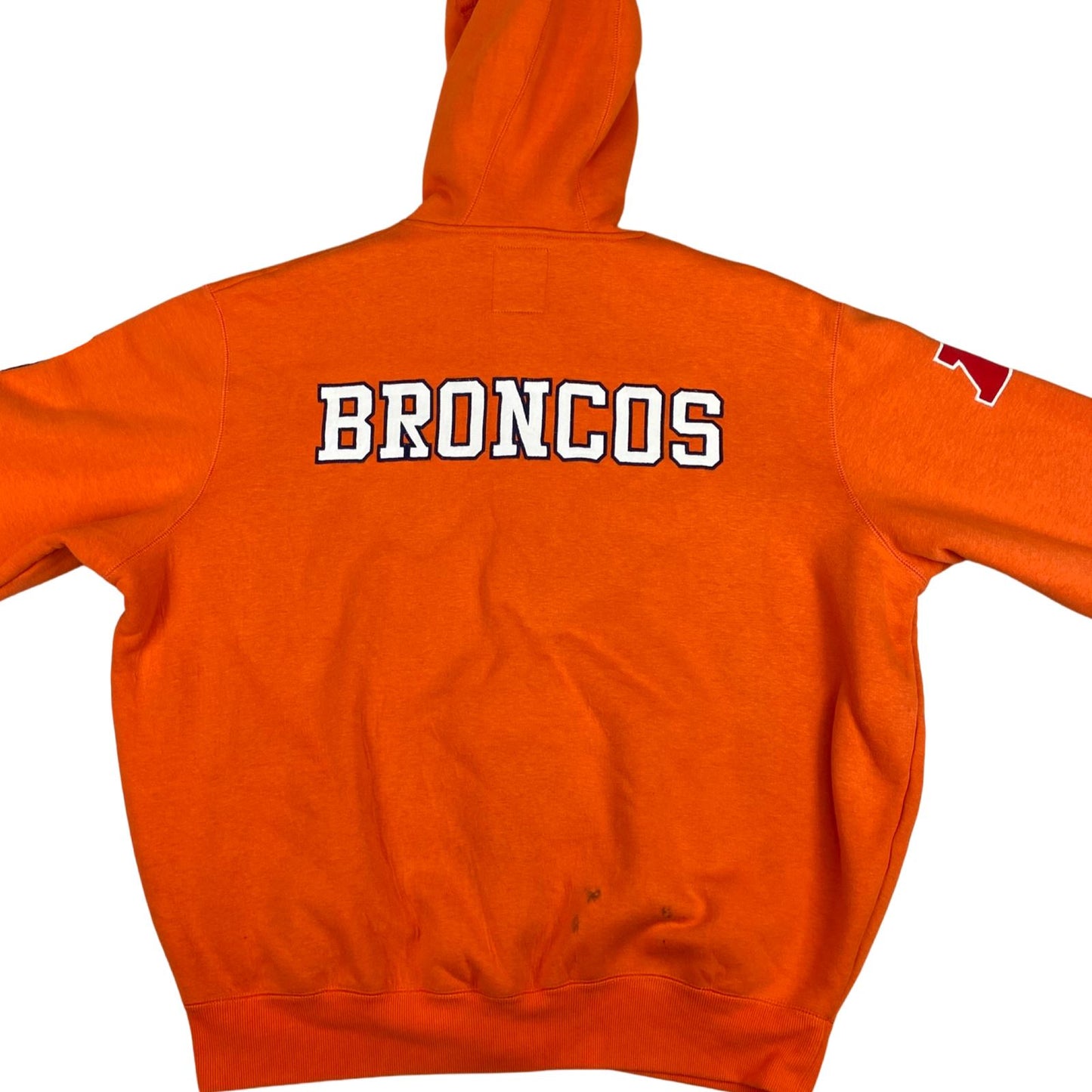 Early 2000s Orange Denver Broncos NFL Zip-Up Hooded Sweatshirt XXL