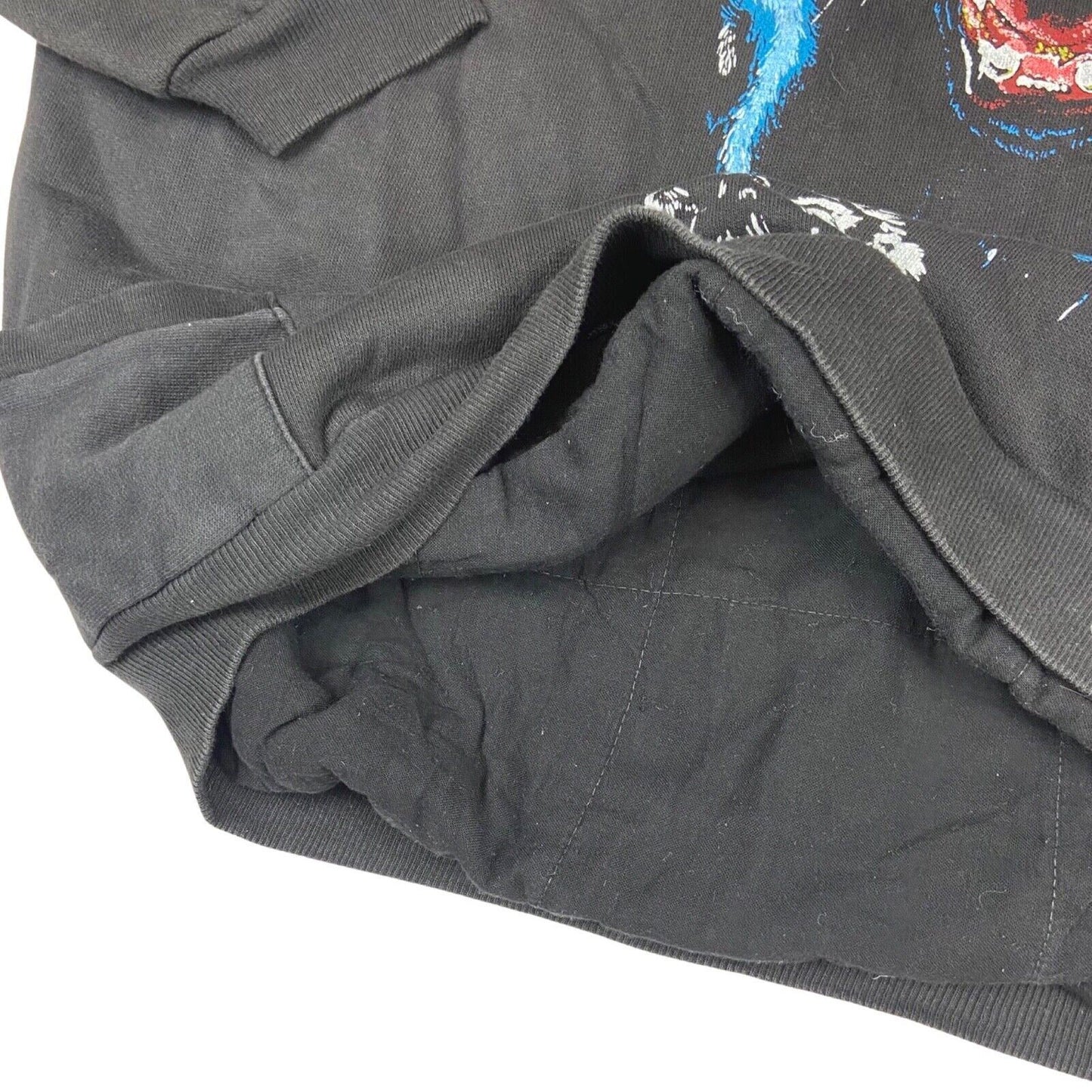 Vintage 90s 00s Black Graphic Panther Sweatshirt Quilt Lining Printed XL