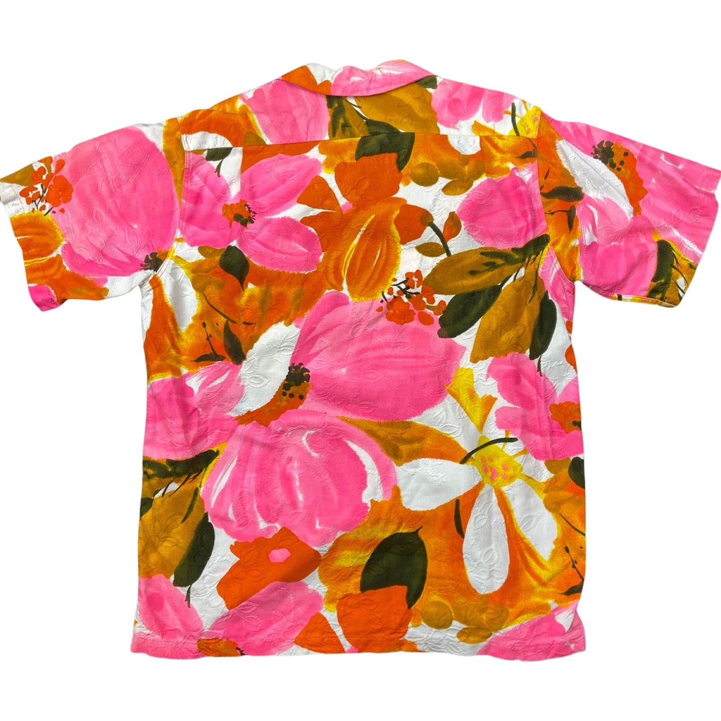 VTG 60s 70s DANIELLE BARK CLOTH HAWAIIAN ALOHA SHIRT ROCKABILLY HOT 47” (44) XL