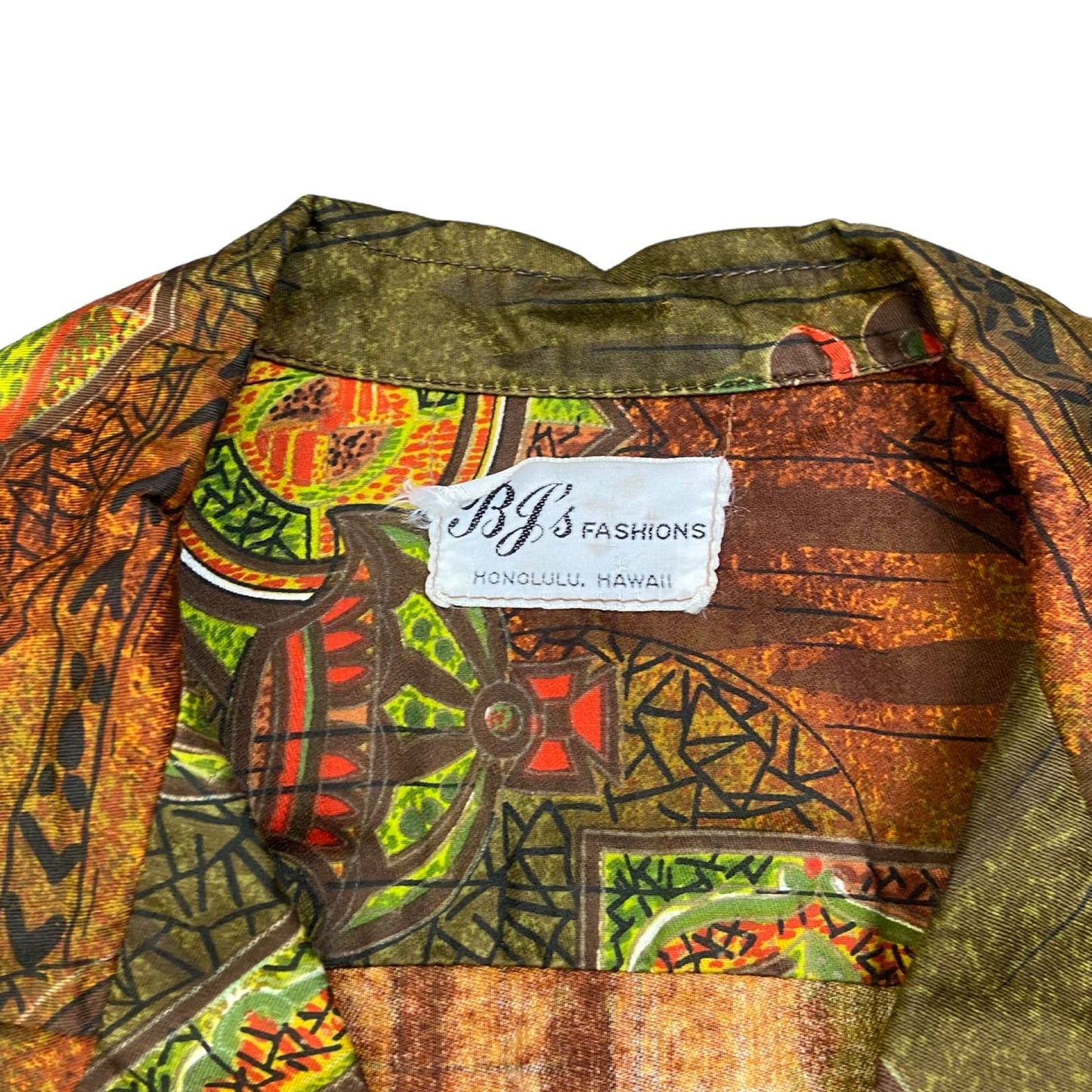 VTG 60s BJ’S FASHIONS HAWAIIAN ALOHA SHIRT RAYON ROCKABILLY HOT ROD 42” (40) M