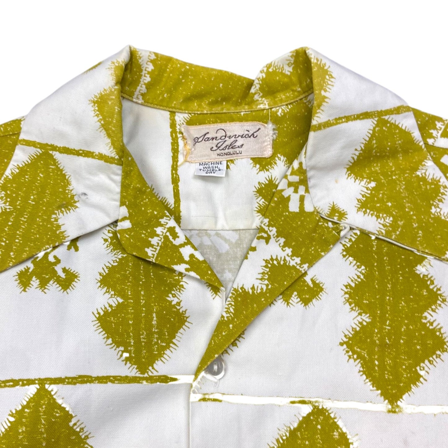 VTG 70s SANDRICK ISLES COTTON HAWAIIAN ALOHA SHIRT ROCKABILLY HOT 44” (40) M