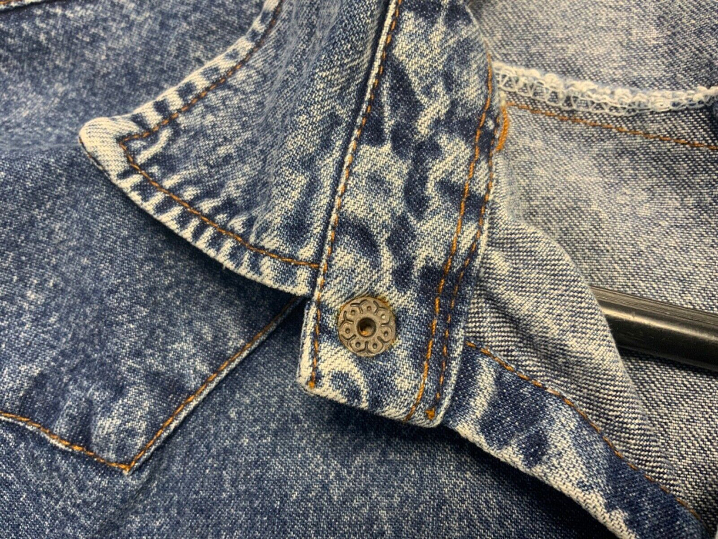 RARE VTG 70s LEVIS BIG E RED TAB DENIM WESTERN SHIRT ROCKABILLY 42” (40) M