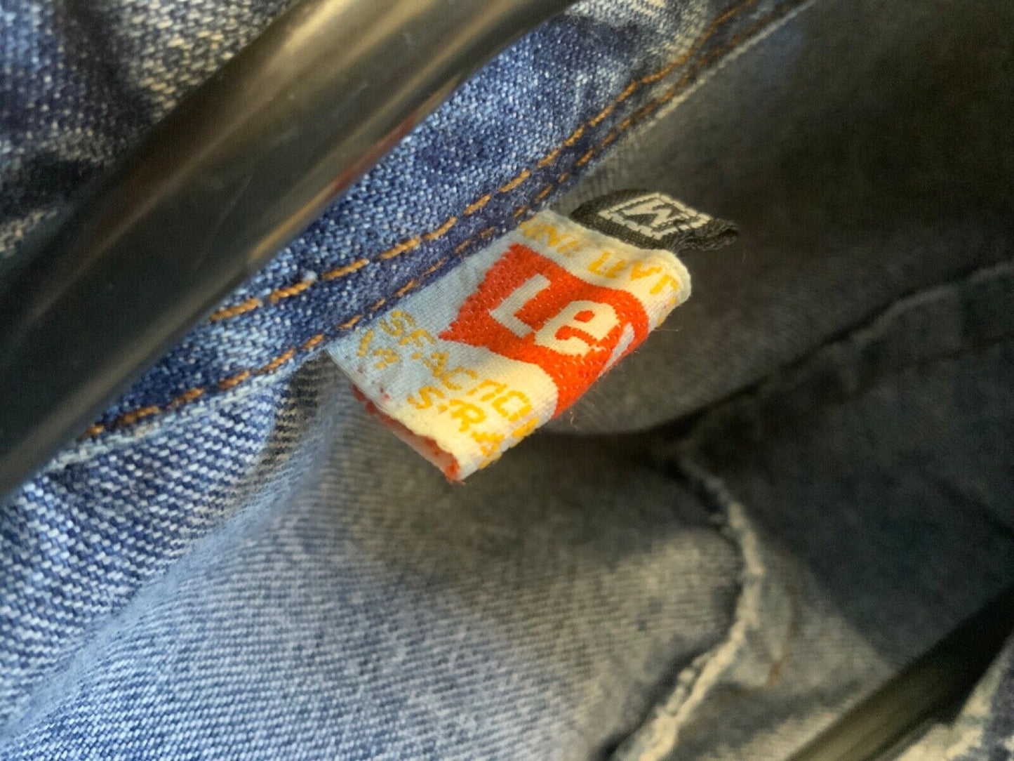 RARE VTG 70s LEVIS BIG E RED TAB DENIM WESTERN SHIRT ROCKABILLY 42” (40) M