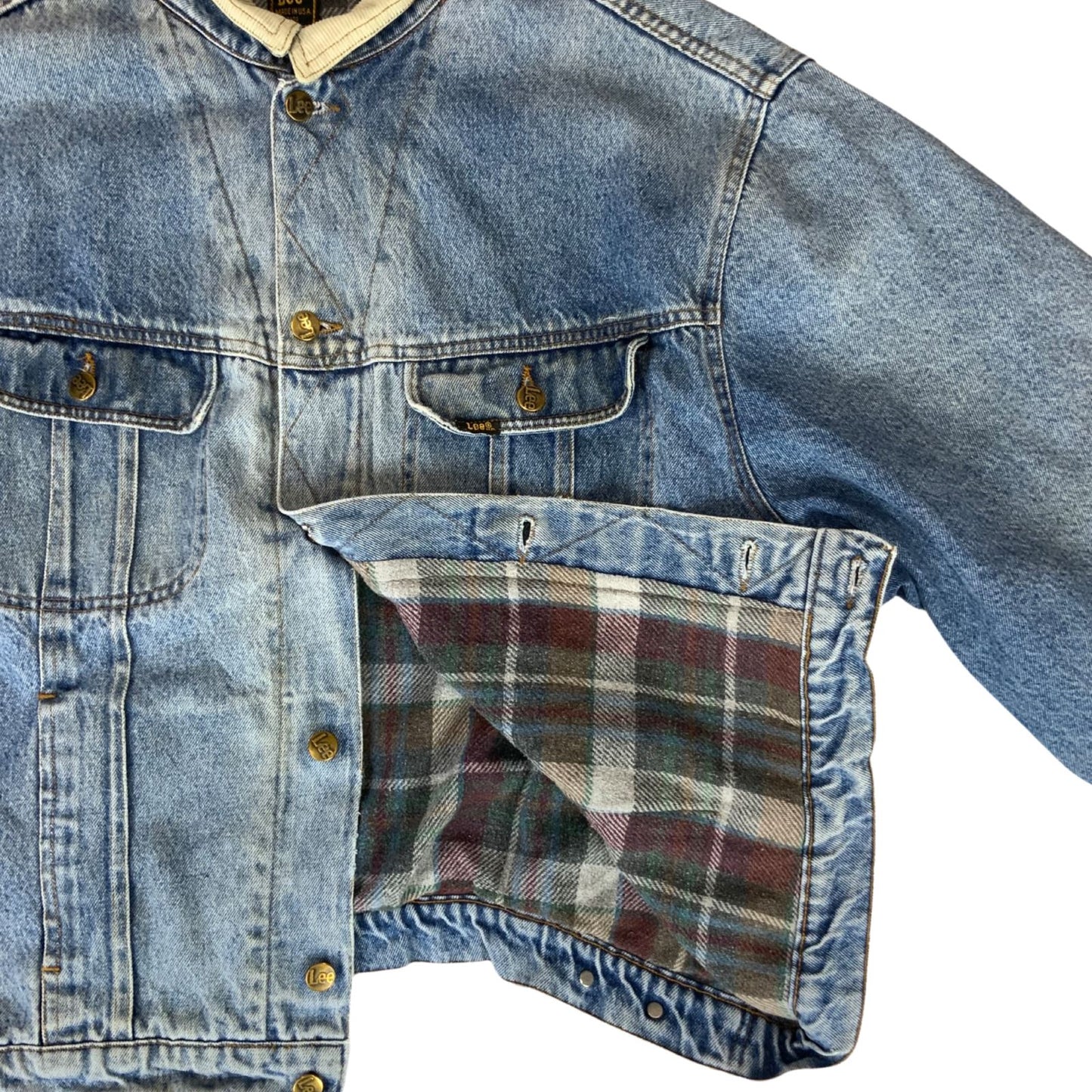 VTG LEE STORM RIDER BLANKET LINED DENIM JACKET ROCKABILLY 52” (48) XL