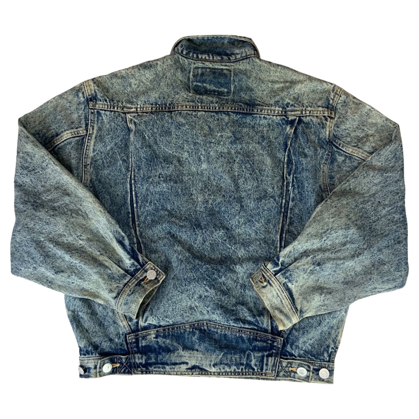 VTG 80s 90s EDWIN JAPAN ACID WASH DENIM JACKET OVERSIZED 46” (42) L