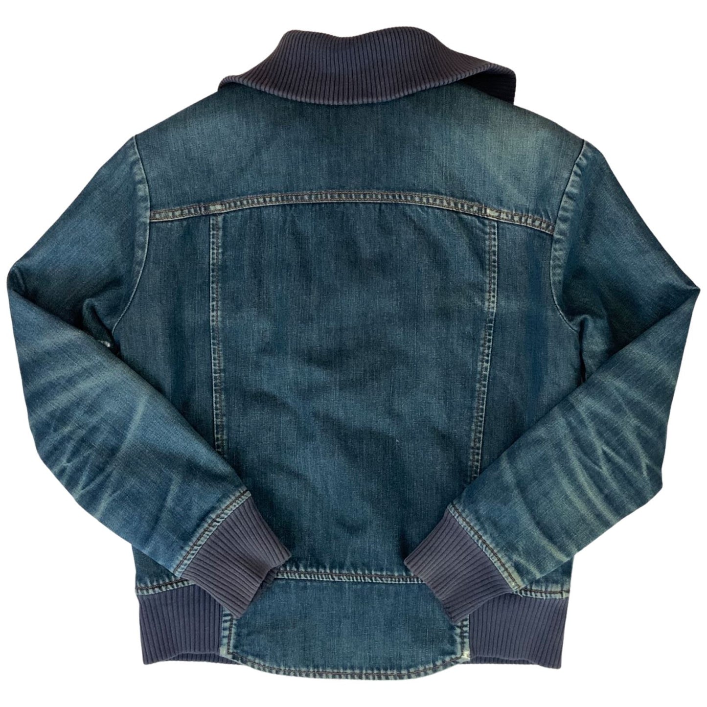 VTG 00s LEVIS 70650 LINED DENIM BOMBER JACKET LOVELY WEAR ROCKABILLY 37” (34) X