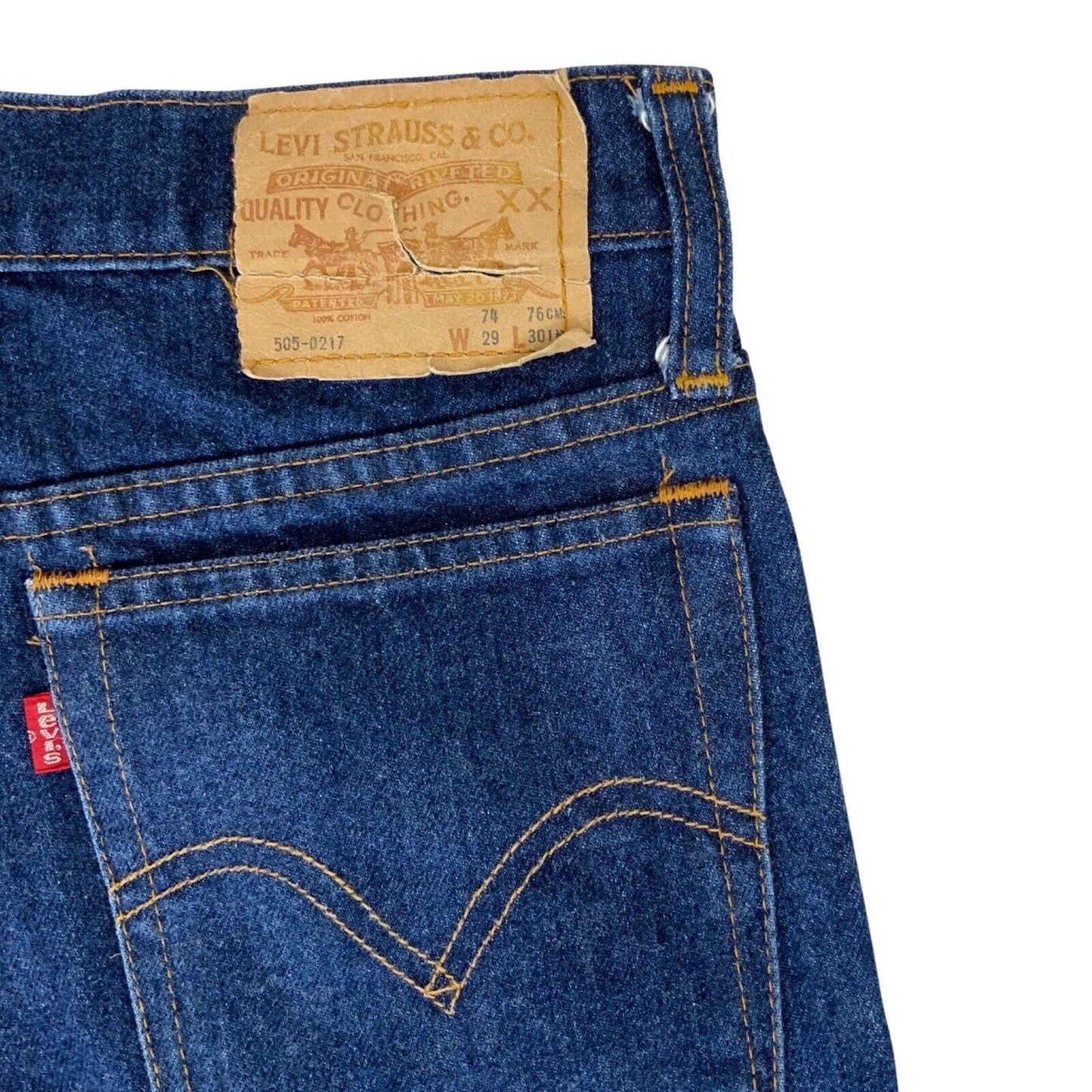 VTG 1981 LEVIS 505-0217 RED TAB HEAVYWEIGHT JEANS ROCKABILLY MOD 80s 28” W 30”L