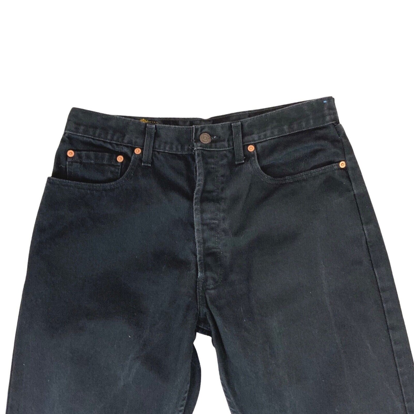 VTG 90s LEVIS ORANGE TAB BLACK DENIM JEANS ROCKABILLY 33” W 34” L