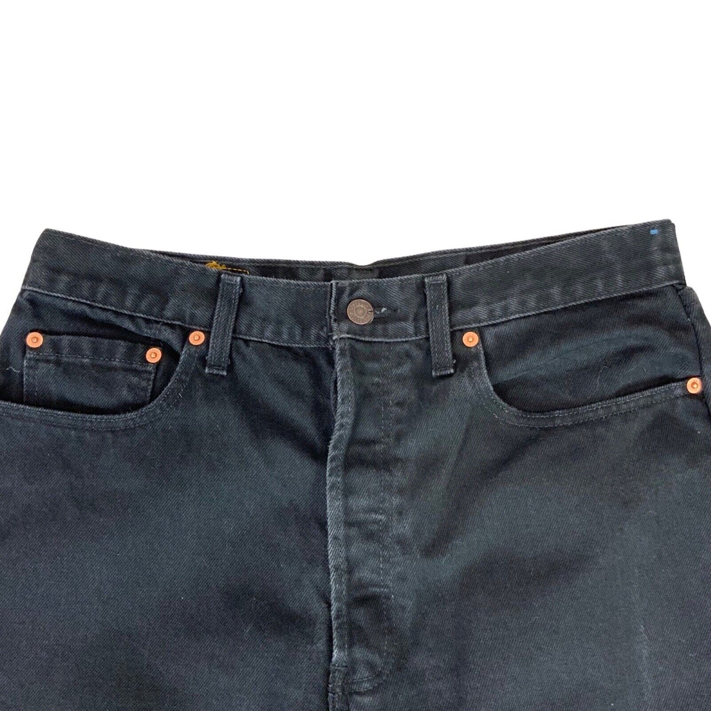 VTG 90s LEVIS ORANGE TAB BLACK DENIM JEANS ROCKABILLY 33” W 34” L