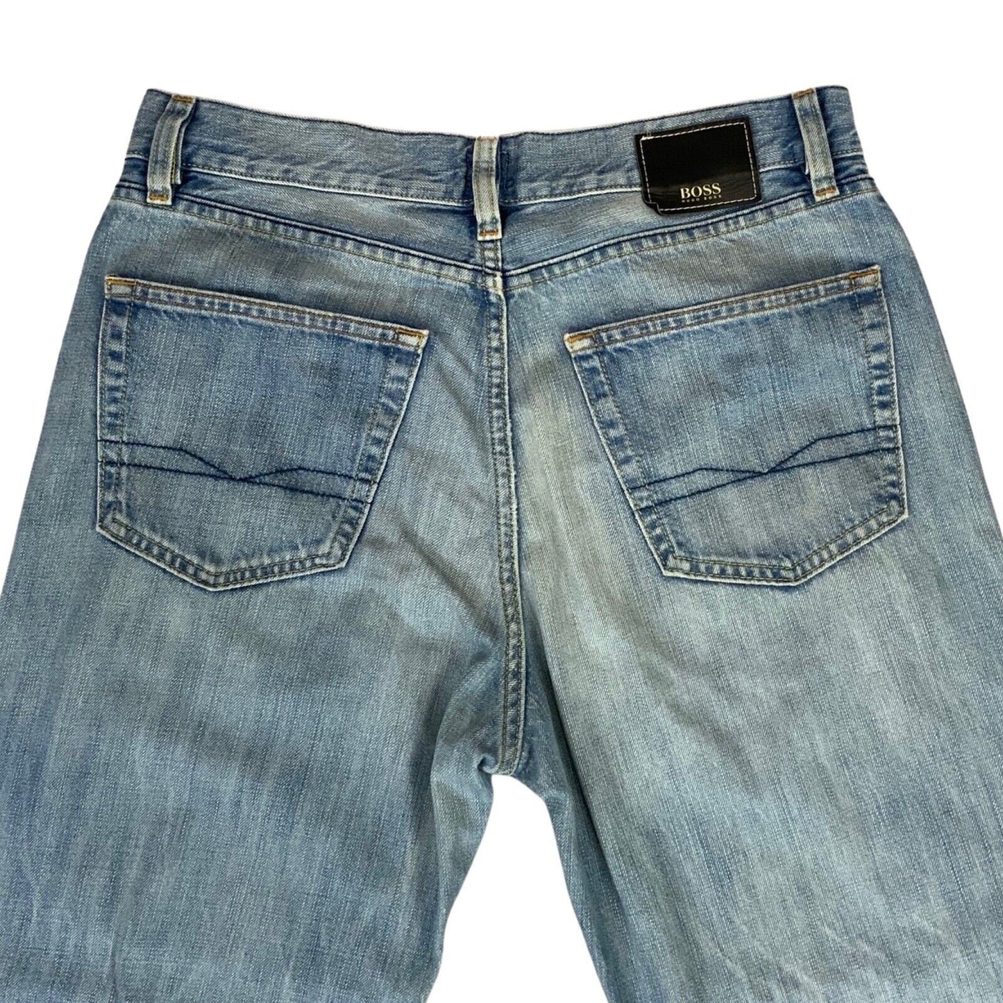 Vintage 90s 00s Light Wash Denim Hugo Boss Designer Straight Leg Jeans M W32 L34