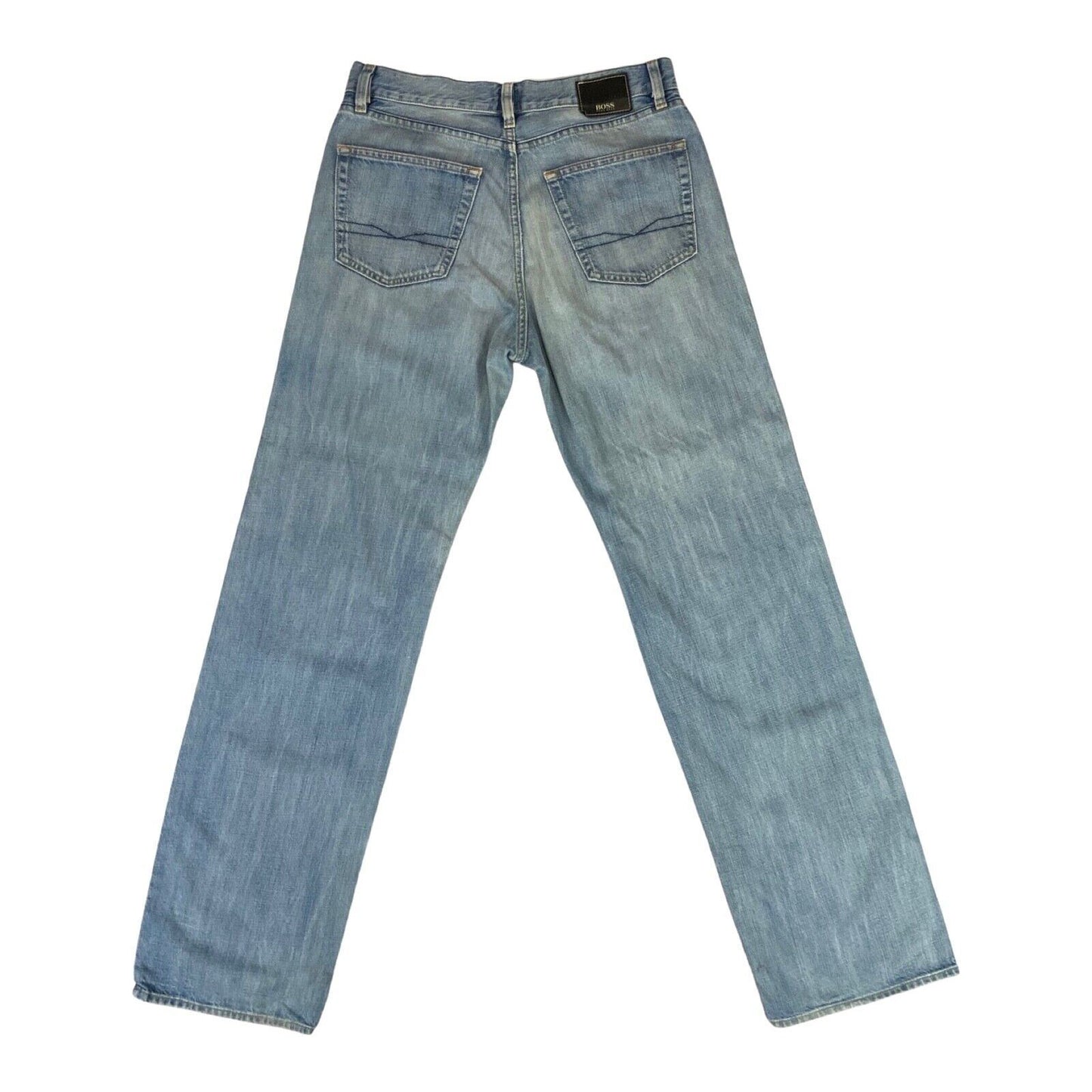 Vintage 90s 00s Light Wash Denim Hugo Boss Designer Straight Leg Jeans M W32 L34