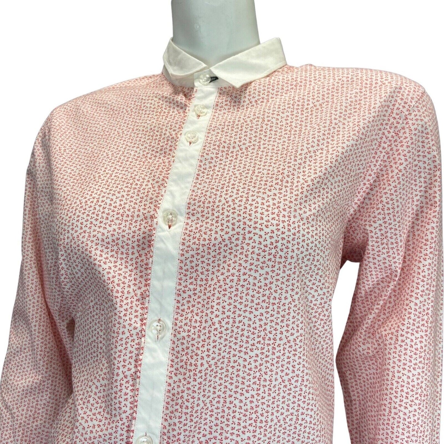 Vintage 90s 00s White Red Geometric Print Button Down Gaudì Shirt M