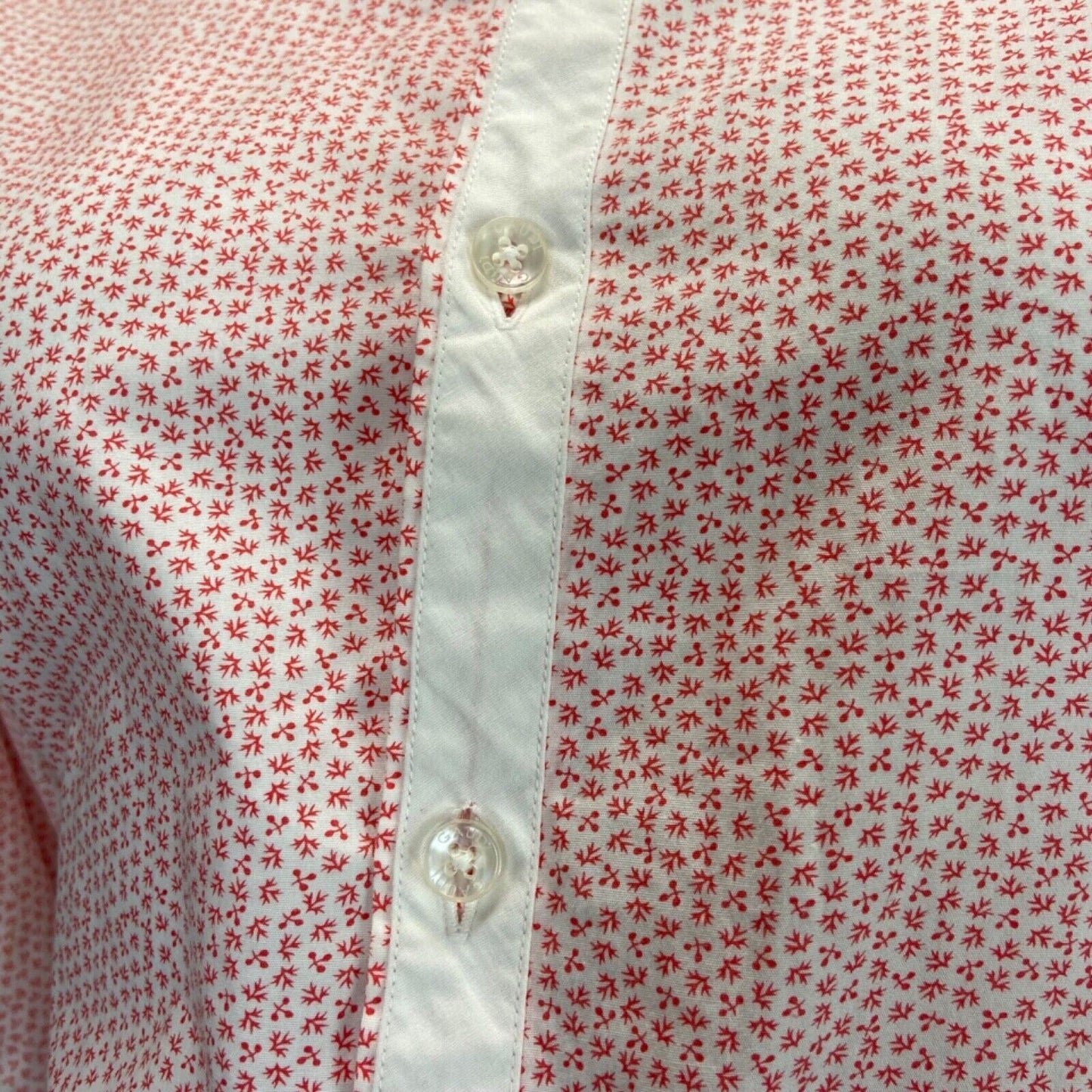 Vintage 90s 00s White Red Geometric Print Button Down Gaudì Shirt M