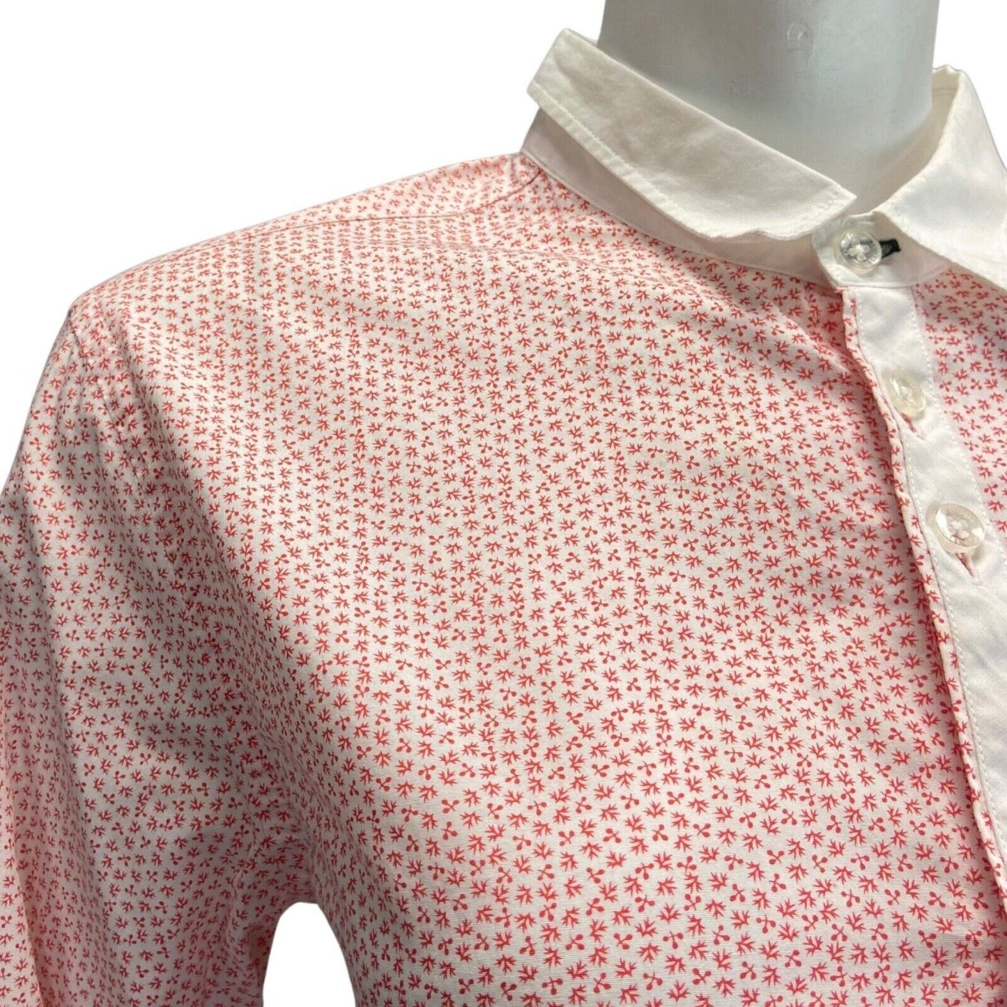 Vintage 90s 00s White Red Geometric Print Button Down Gaudì Shirt M