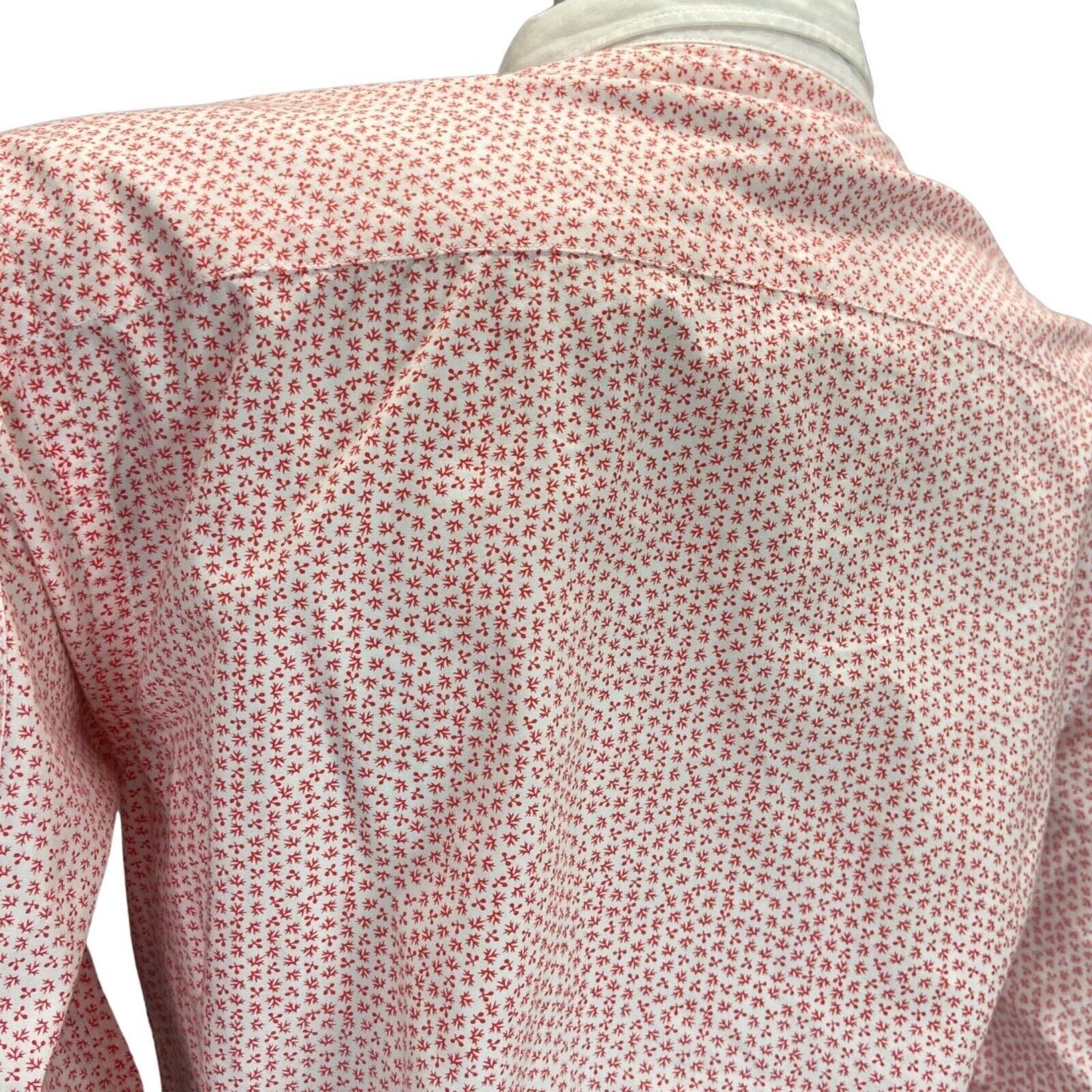 Vintage 90s 00s White Red Geometric Print Button Down Gaudì Shirt M