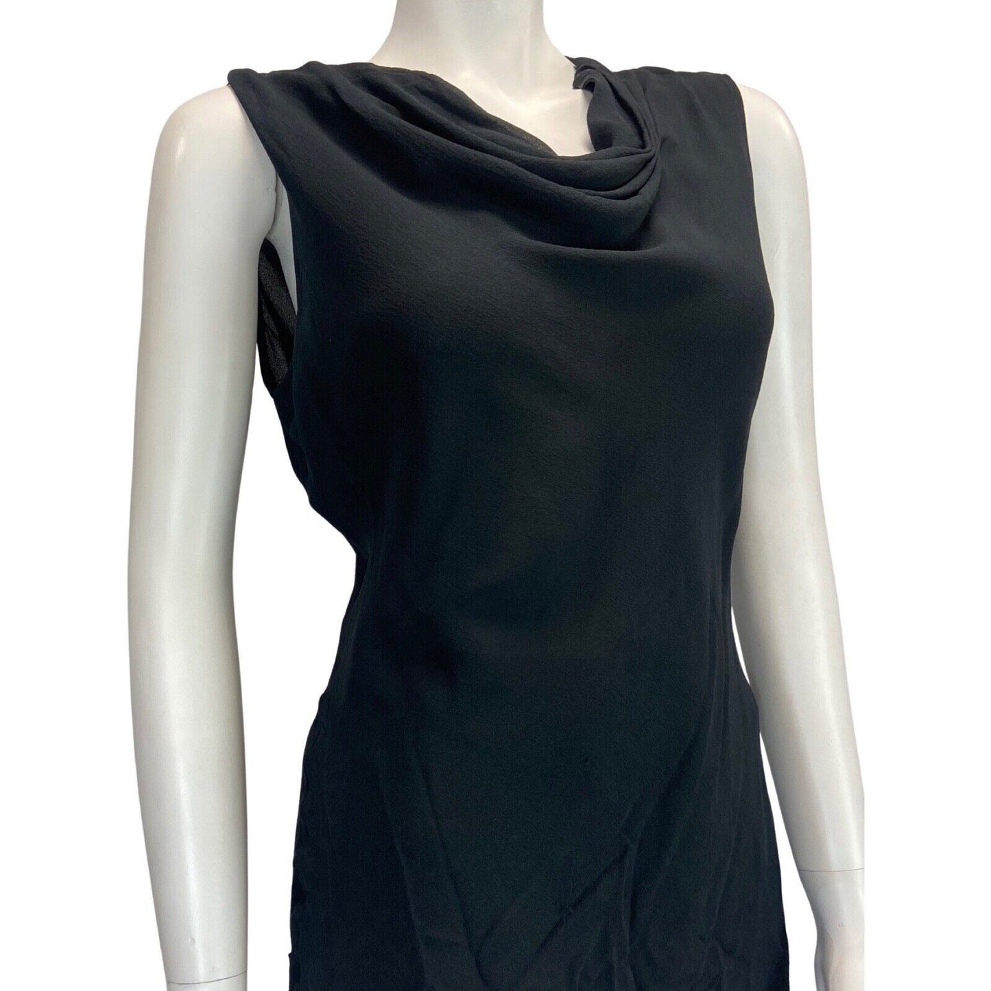 Vintage 90s 00s Black Armani Collezioni Cowl Neck Top 8 10 S