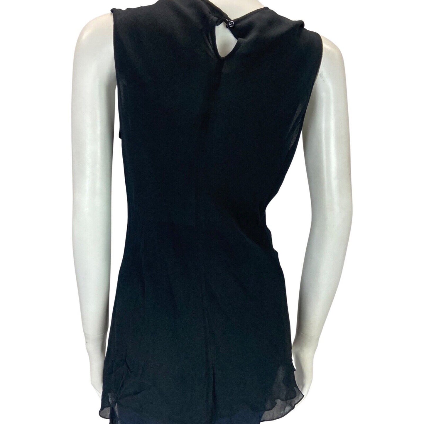 Vintage 90s 00s Black Armani Collezioni Cowl Neck Top 8 10 S