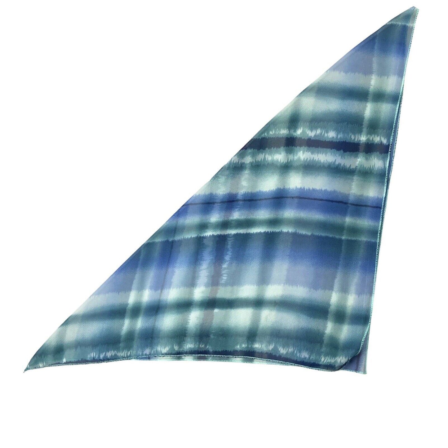 Vintage 90s 00s Blue Green Tie Dye Striped Sheer Scarf