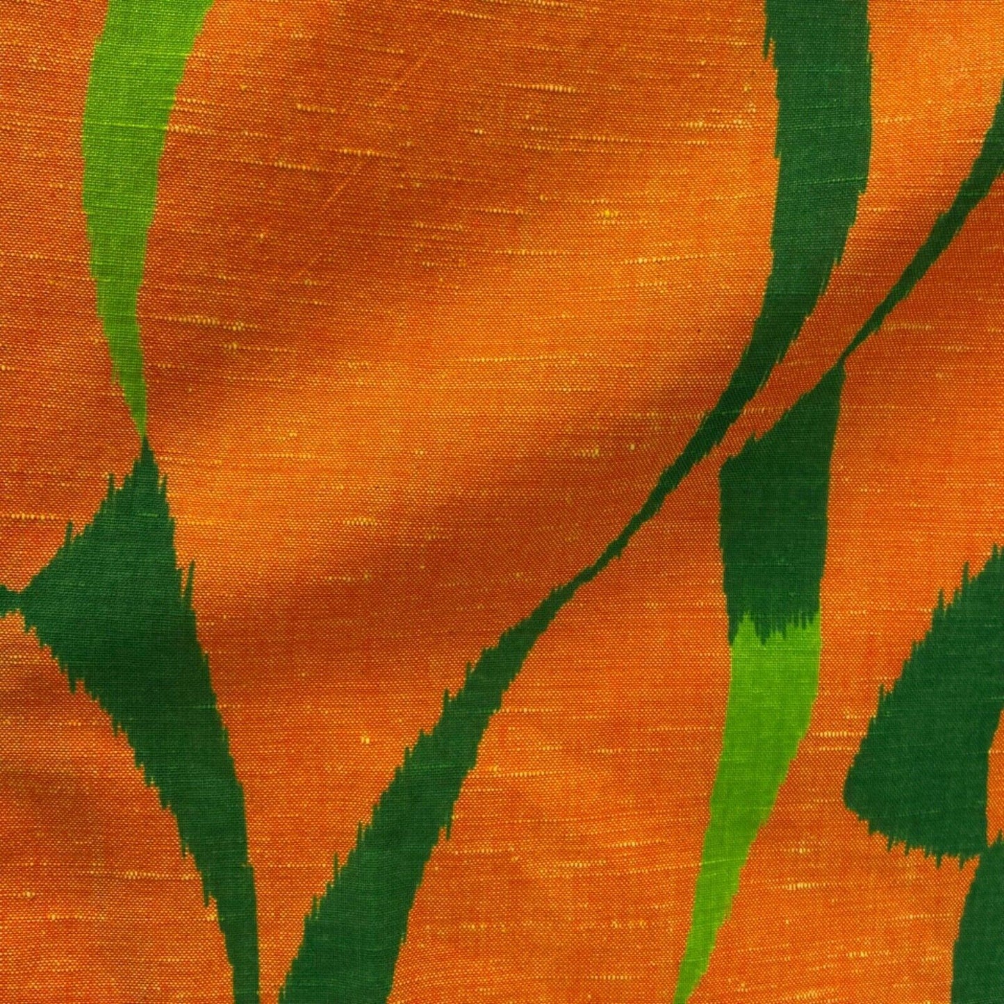 Vintage 80s 90s Orange Green Geometric Pattern Komon Haori Kimono 12 M