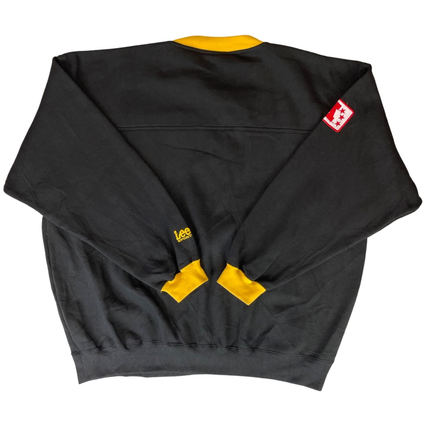 Vintage 90s 00s Black Yellow Lee Sport Steelers NFL Embroidered Sweater XXL