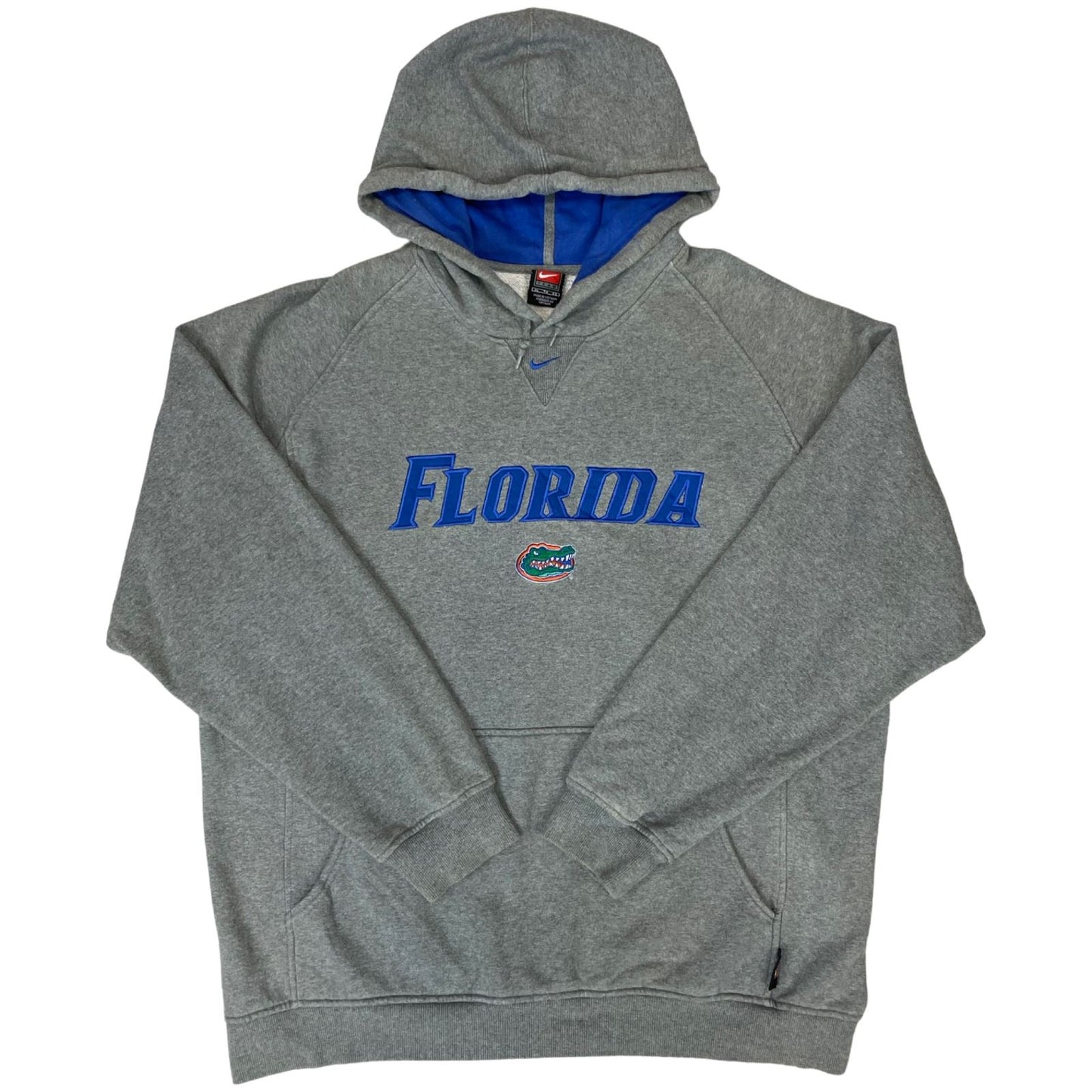 Vintage 00s Grey Nike Team Florida Gators Varsity UoF Embroidered Hoodie