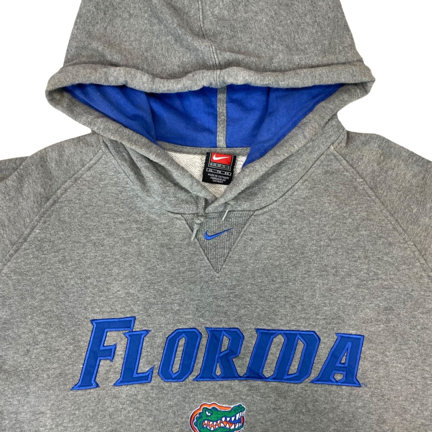 Vintage 00s Grey Nike Team Florida Gators Varsity UoF Embroidered Hoodie