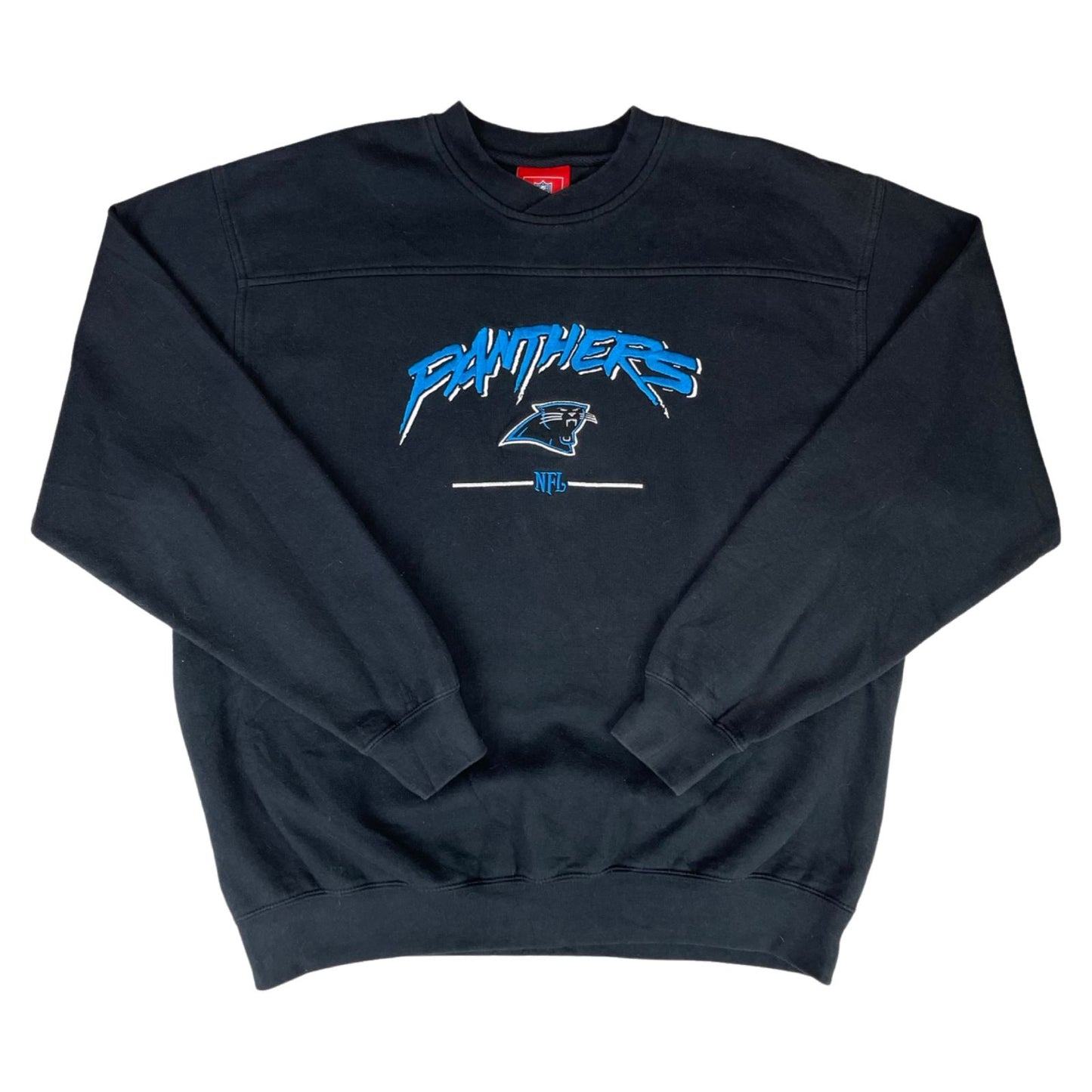 Vintage 00s Black Blue Official NFL Panthers Embroidered Graphic Sweatshirt XL