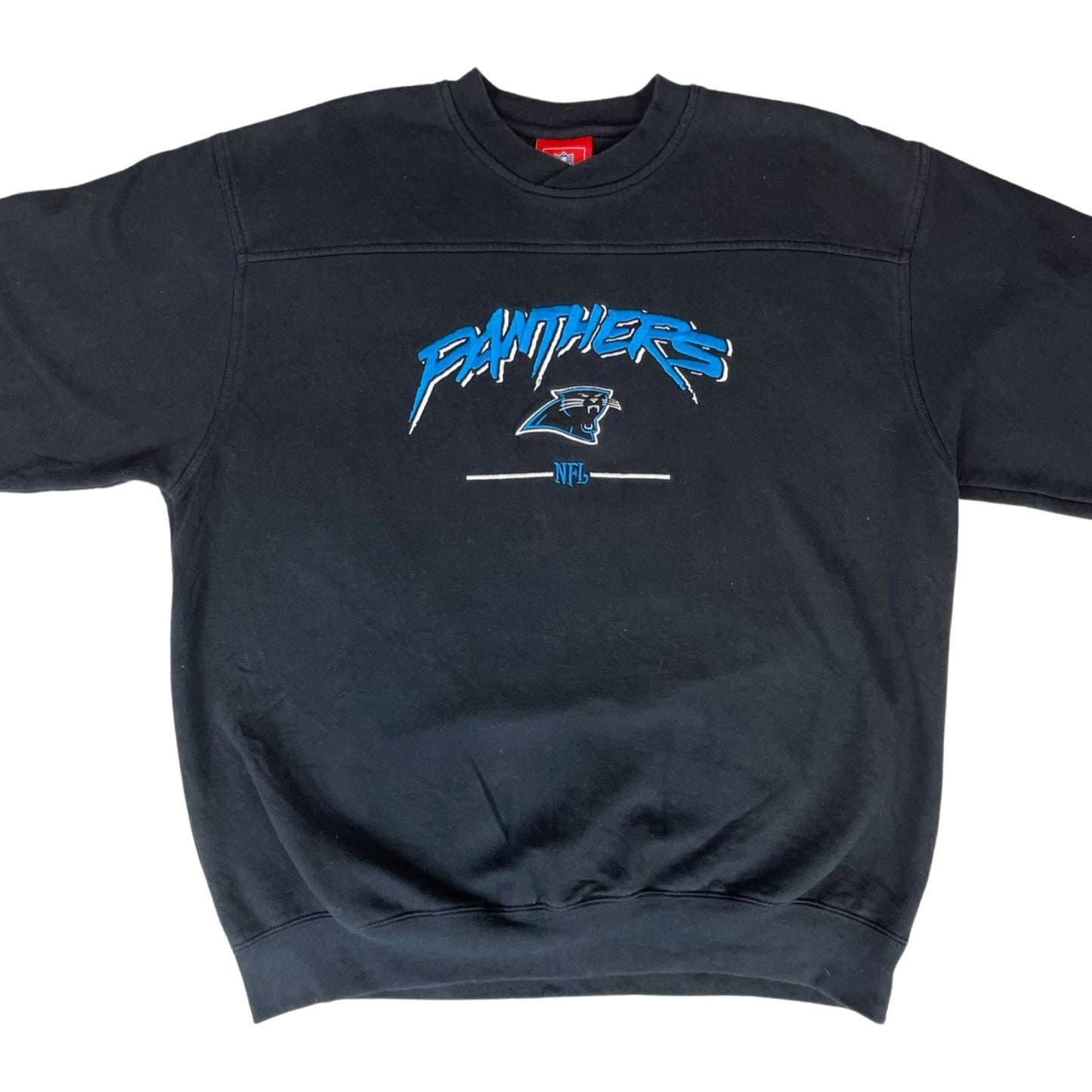 Vintage 00s Black Blue Official NFL Panthers Embroidered Graphic Sweatshirt XL