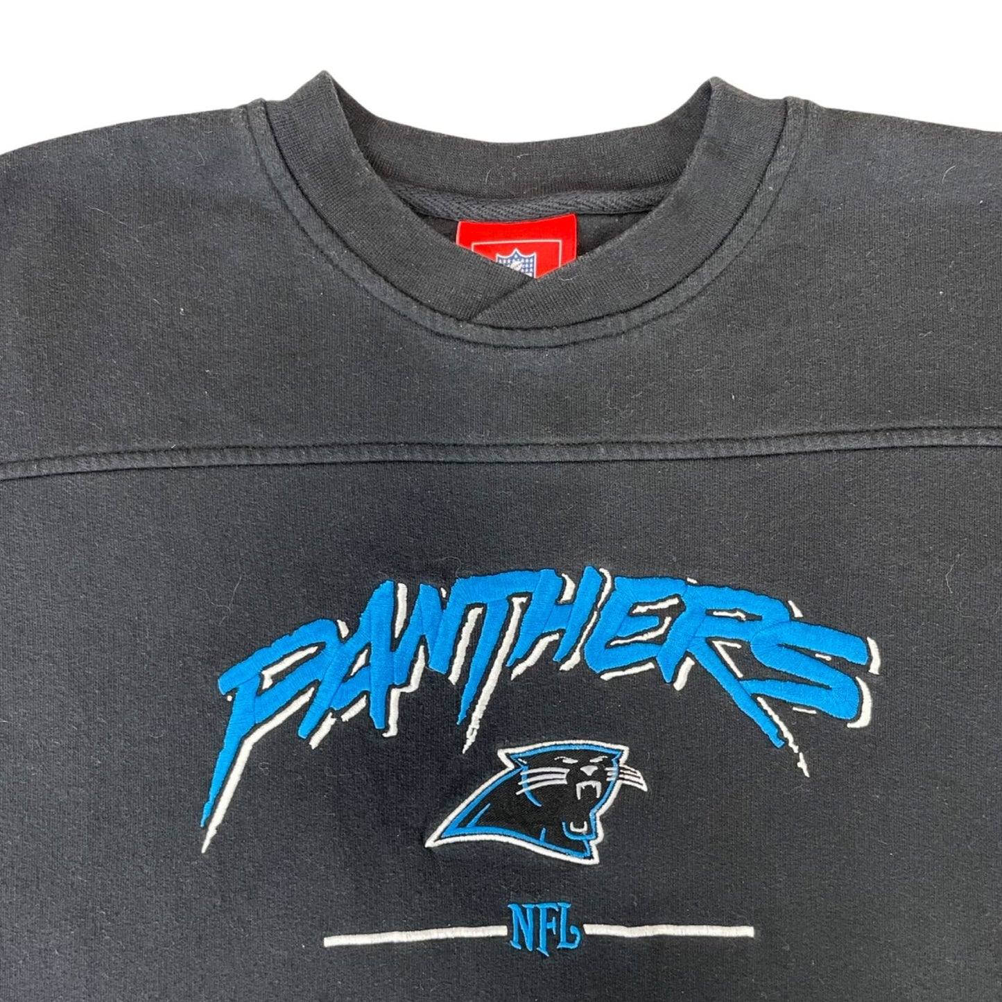 Vintage 00s Black Blue Official NFL Panthers Embroidered Graphic Sweatshirt XL