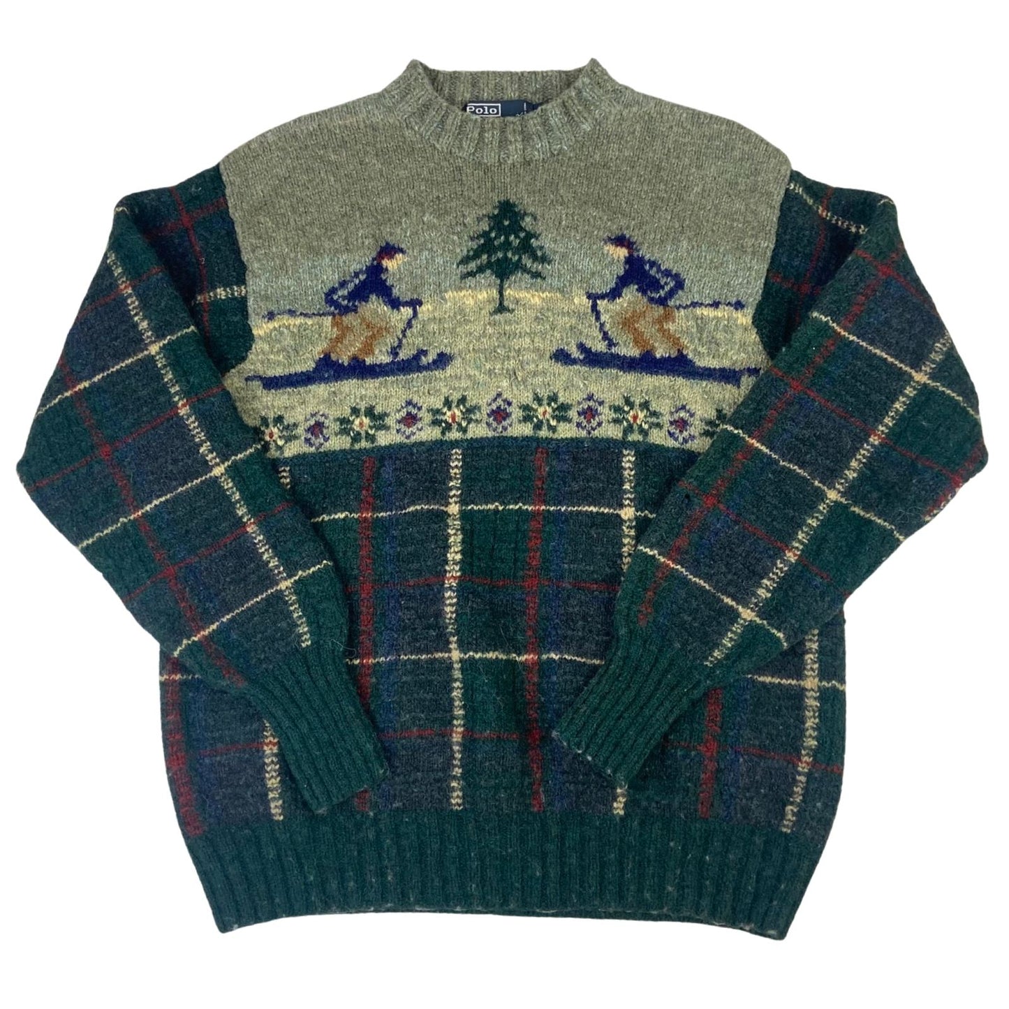 VTG RALPH LAUREN POLO WOOL GRAPHIC KNIT JUMPER SKIING SKI 36 S
