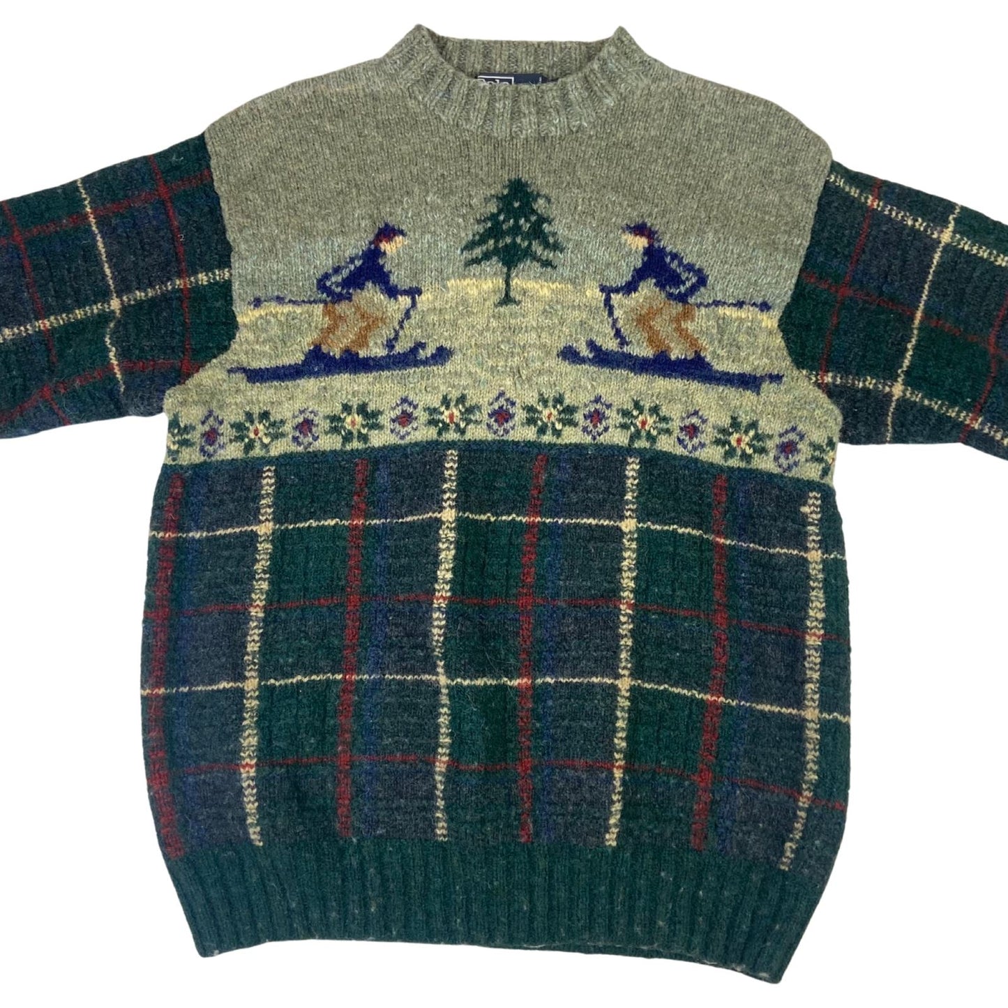 VTG RALPH LAUREN POLO WOOL GRAPHIC KNIT JUMPER SKIING SKI 36 S