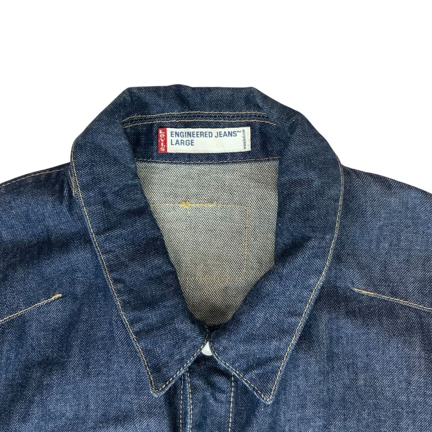 VTG Y2K LEVIS RED TAB ENGINEERED INDIGO DENIM CHORE JACKET 42” L
