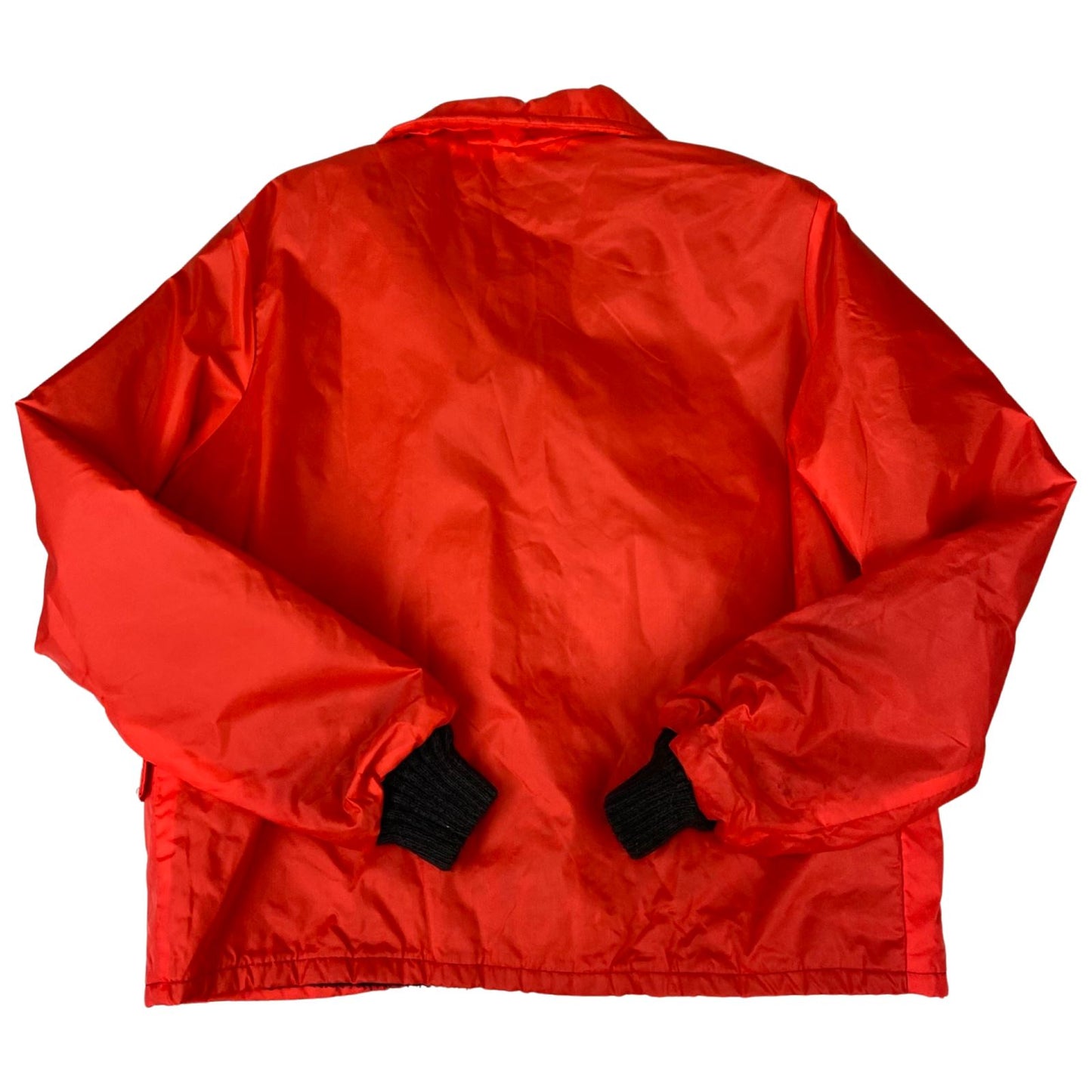 VTG 1970s USA FURRY LINED NYLON ZIP SURFER JACKET WINDBREAKER BOMBER SURF 38” S
