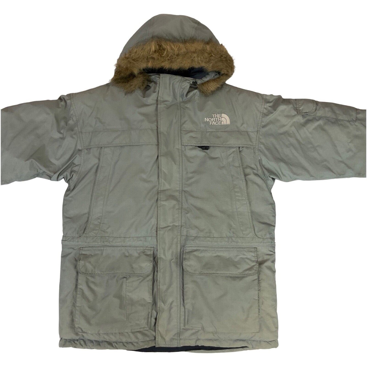 Vintage 00s Grey The North Face Goose Down Puffer Parka Hooded Coat XL