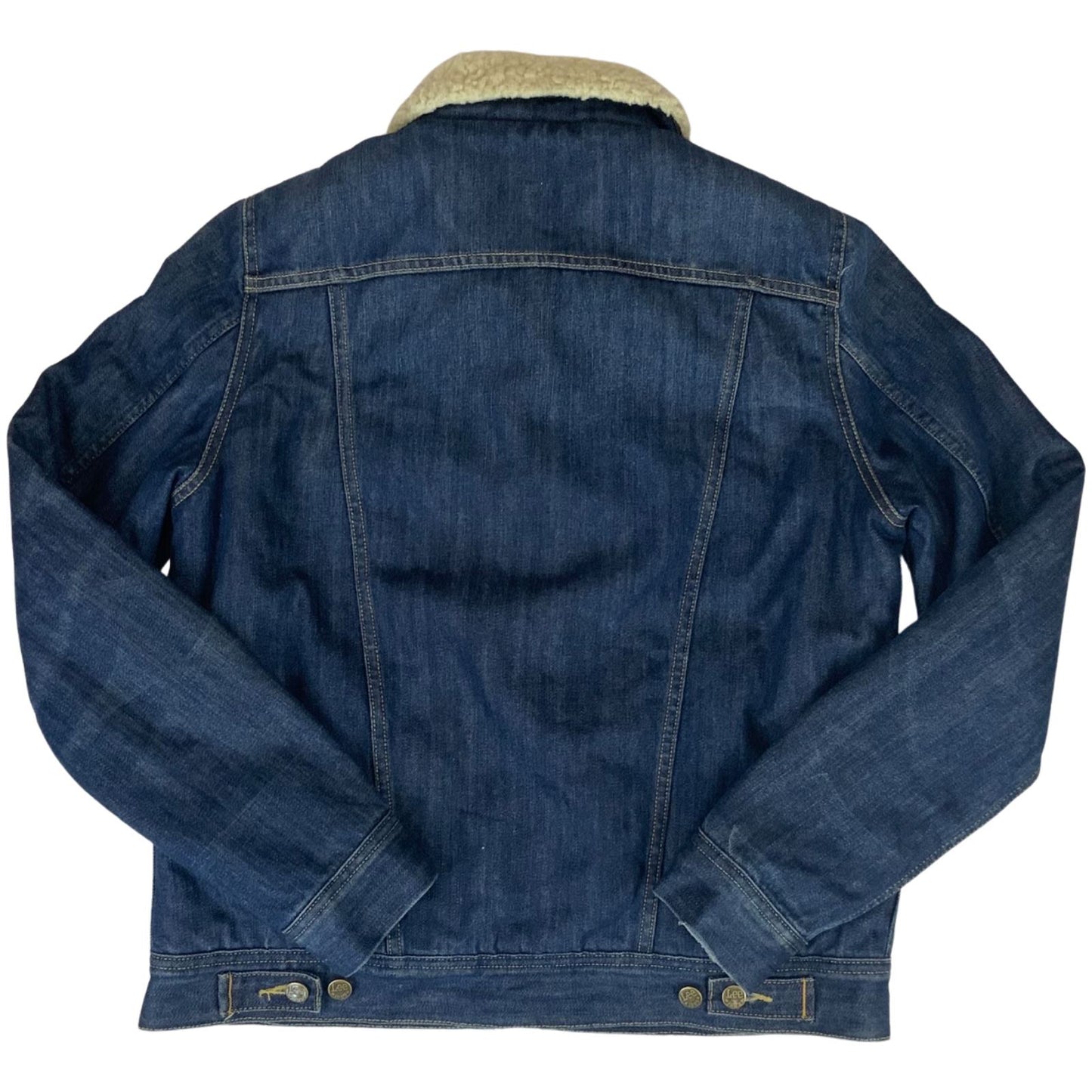 VTG LEE STORM RIDER SHERPA LINED DENIM BARN JACKET ROCKABILLY WESTERN 44” (40)