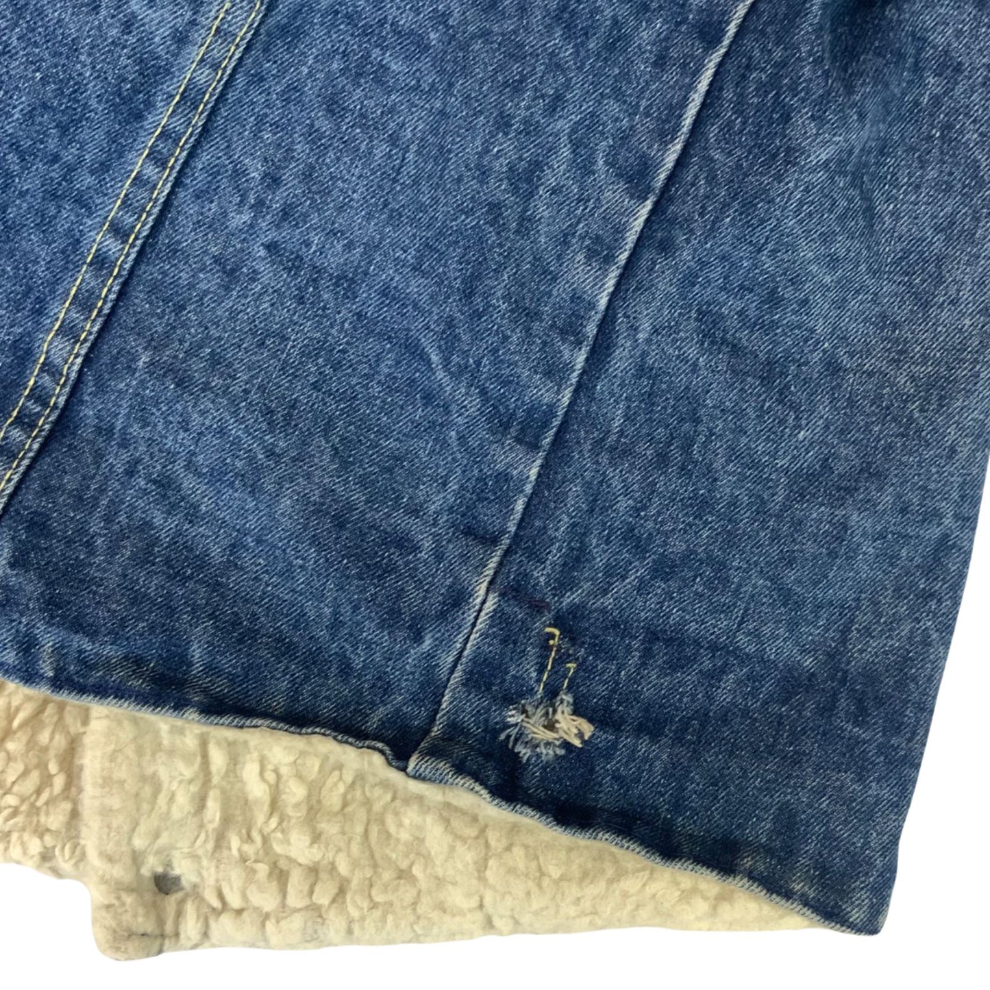 VTG 1960s LEE STORM RIDER WESTERN SHERPA DENIM BARN JACKET ROCKABILLY 46” (42) L