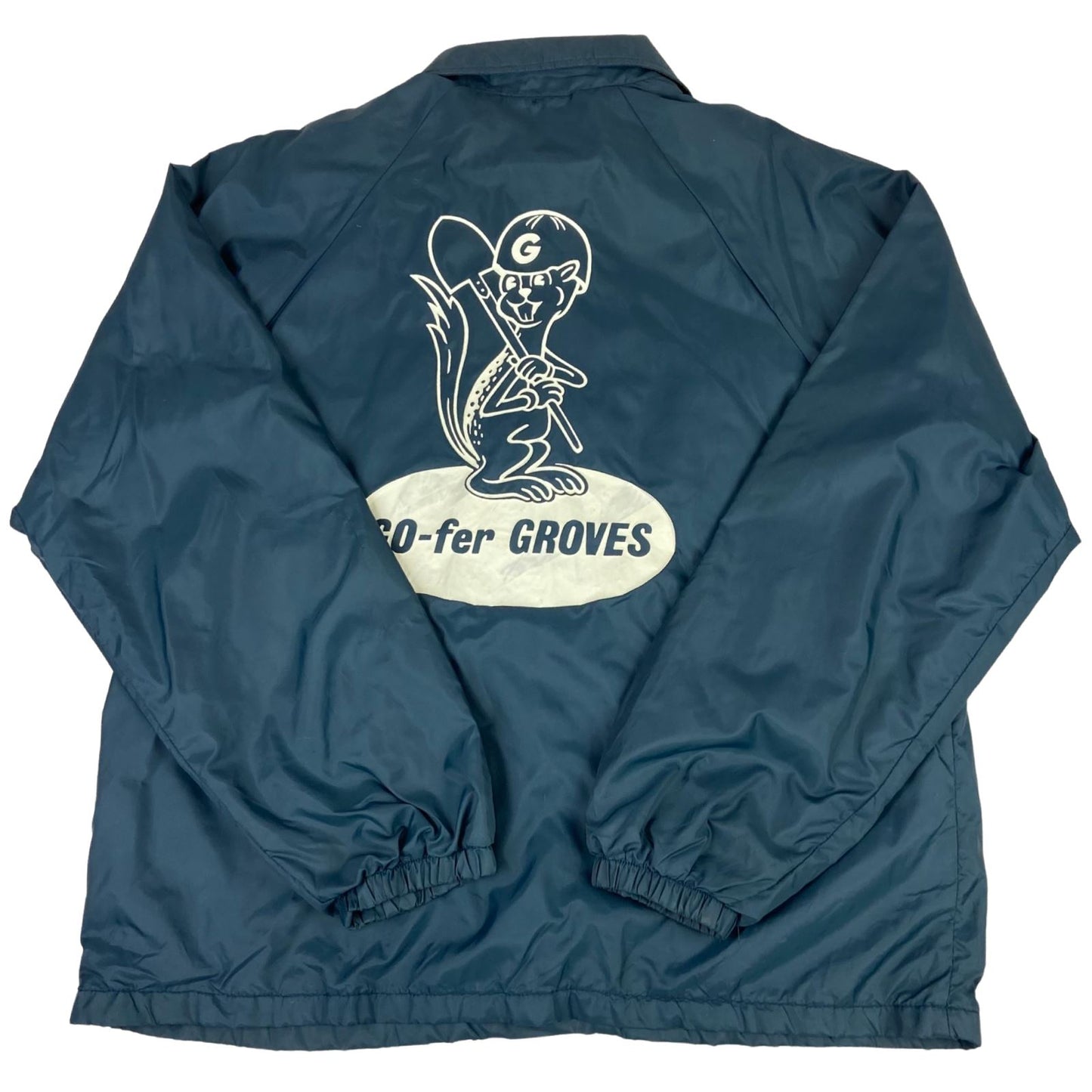VTG 70s USA LINED NYLON WINDBREAKER WORKWEAR SURFER JACKET CHAINSTITCH 44” L