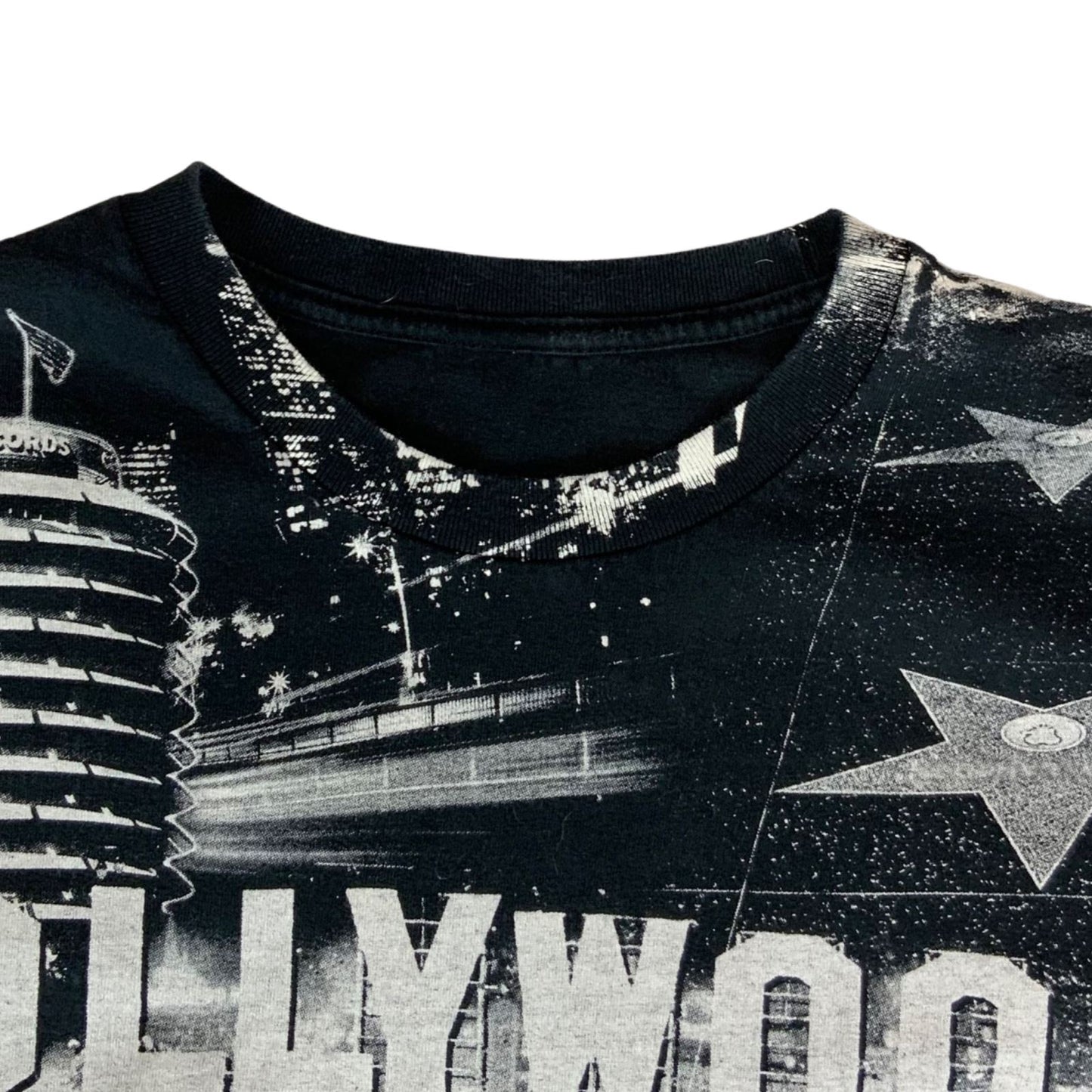 Vintage 90s All Over Print Hollywood Whisky A Go Go USA T-Shirt Large