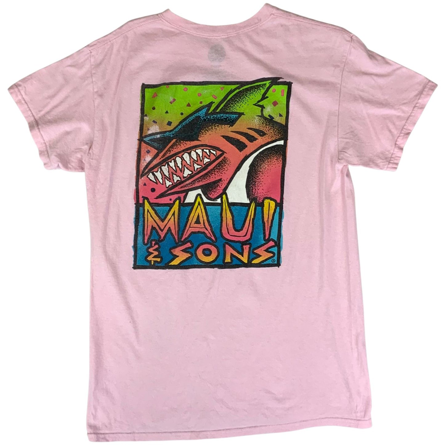 Early 00s Y2K Pink Maui & Sons Surfwear Skatewear Graphic T-Shirt Medium