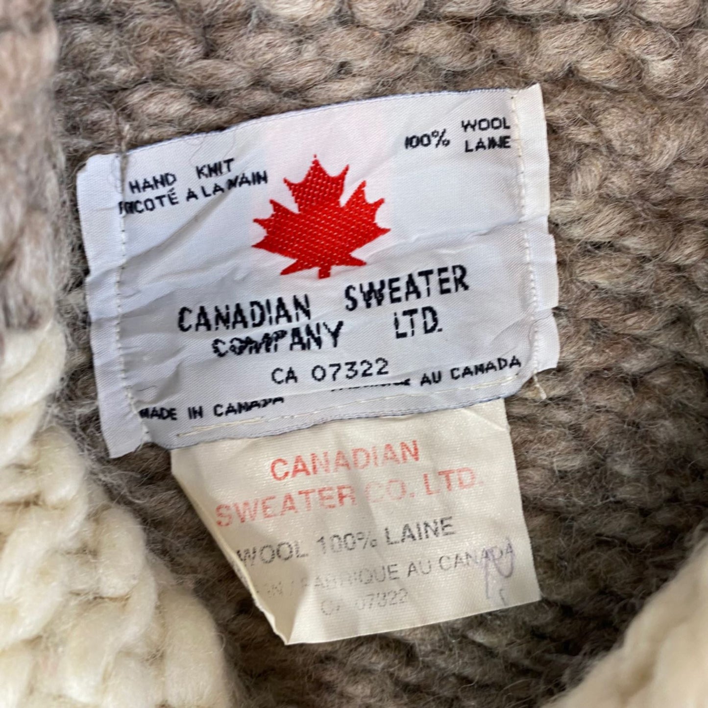 VTG NATIVE CANADIAN COWICHAN INDIAN HAND KNIT CARDIGAN ROCKABILLY HOT ROD 39” M