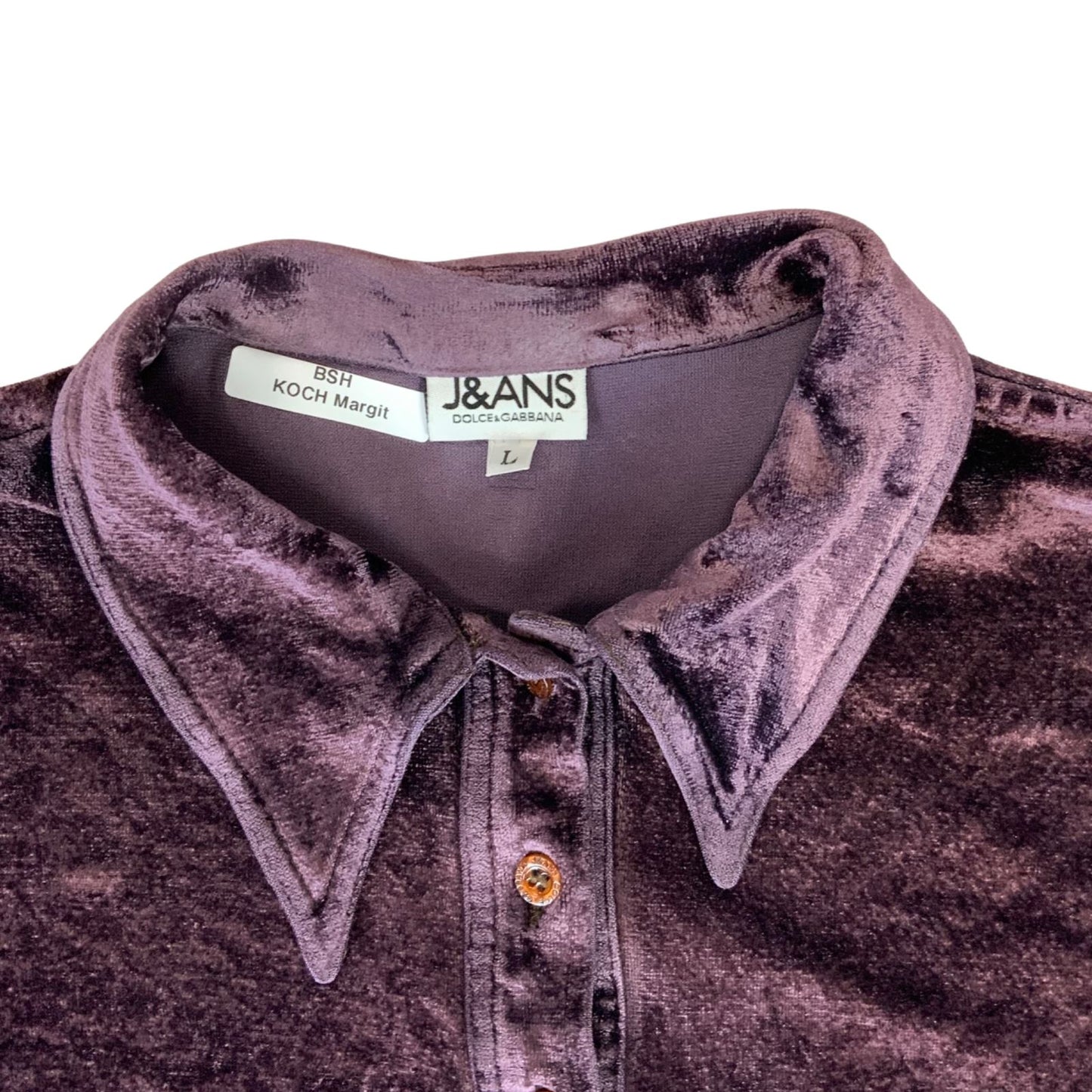 Vintage 90s 00s Purple Dolce & Gabbana Jeans Cropped Velvet Polo 8 10 S