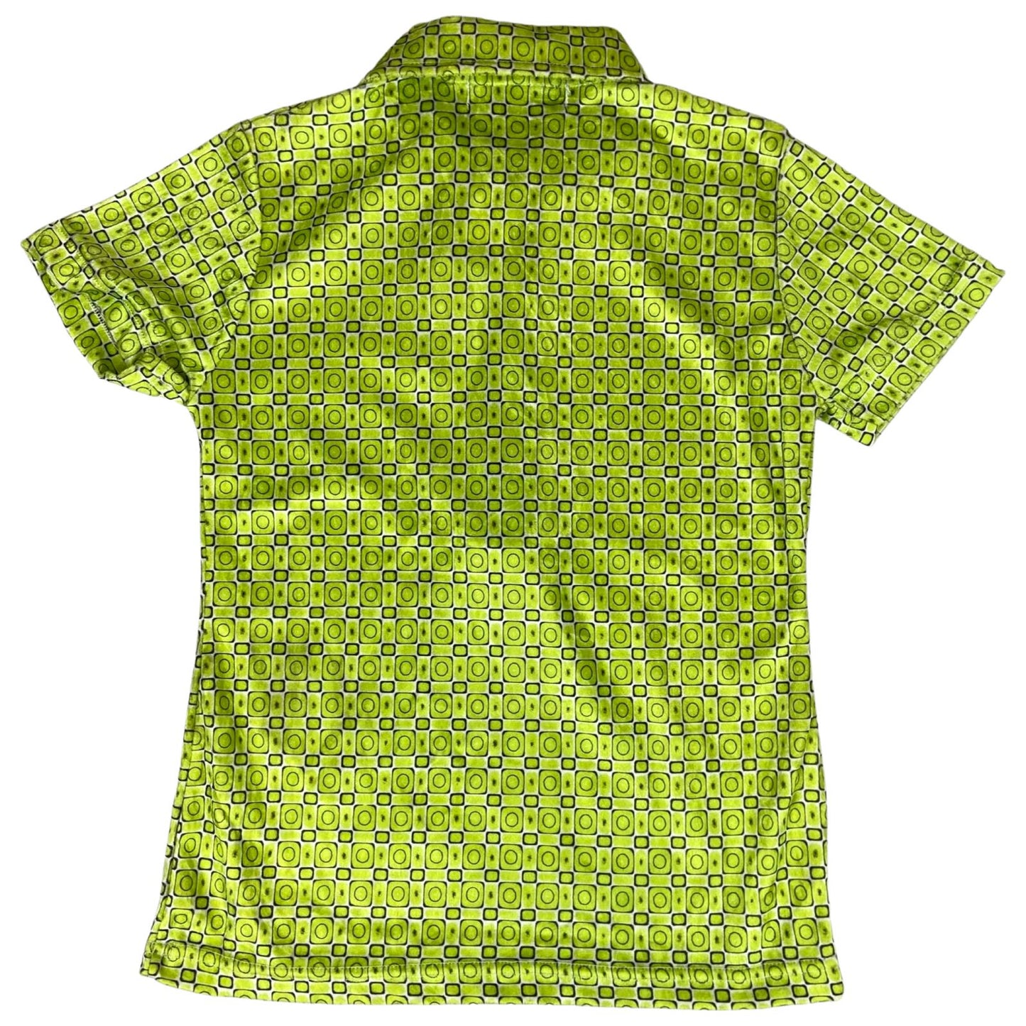 Vintage 90s Green Dolce & Gabbana Geometric Deadstock Fitted Polo Shirt S 8 10