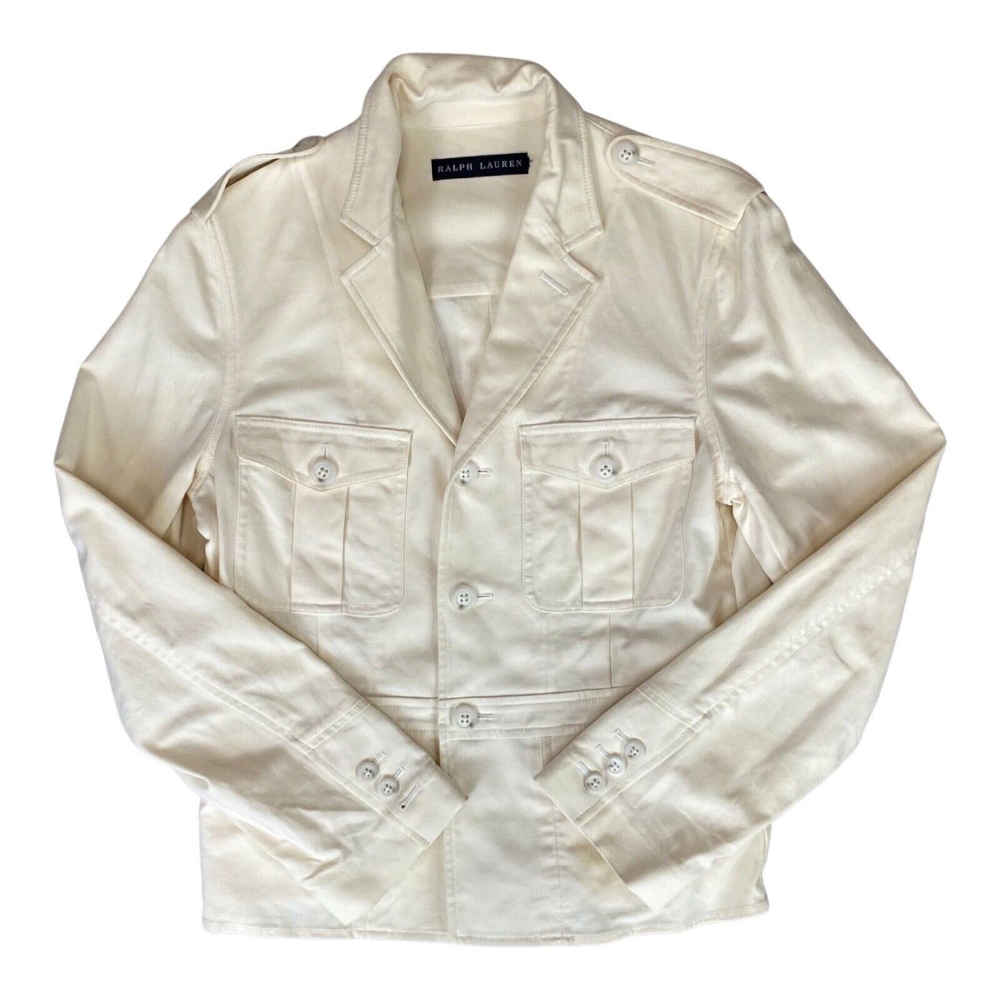 Vintage 90s 00s Cream Ralph Lauren Tailored Style Blazer Jacket 8 10 S