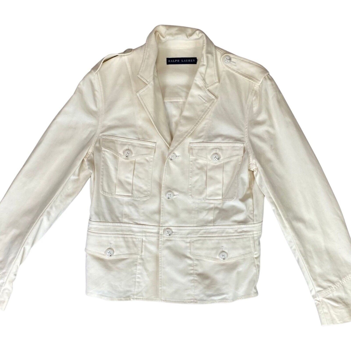 Vintage 90s 00s Cream Ralph Lauren Tailored Style Blazer Jacket 8 10 S