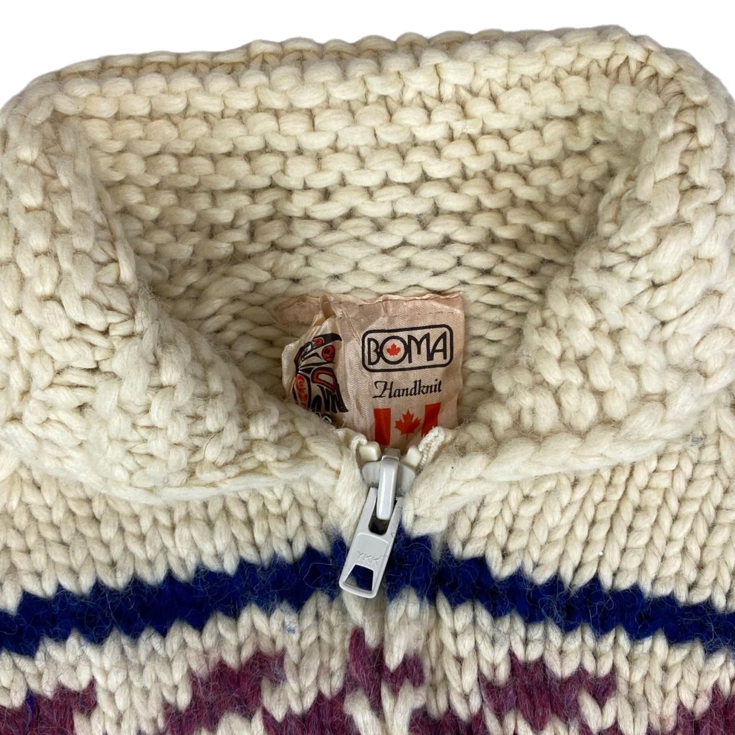 VTG KIDS CHILD NATIVE CANADIAN COWICHAN INDIAN HAND KNIT CARDIGAN ROCKABILLY 30’