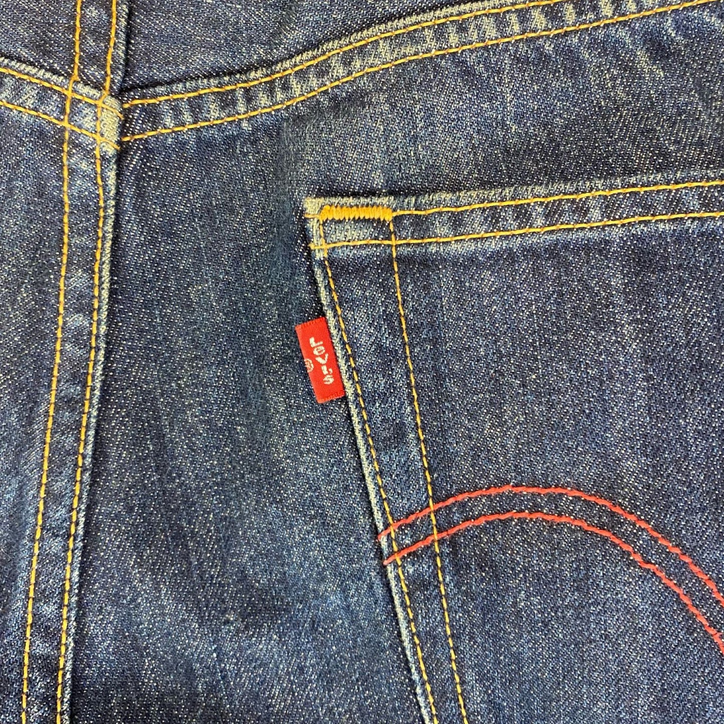 VTG LTD EDITION FACTORY LEAF SCREEN PRINTED LEVIS 501 INDIGO JEANS 34W 34L