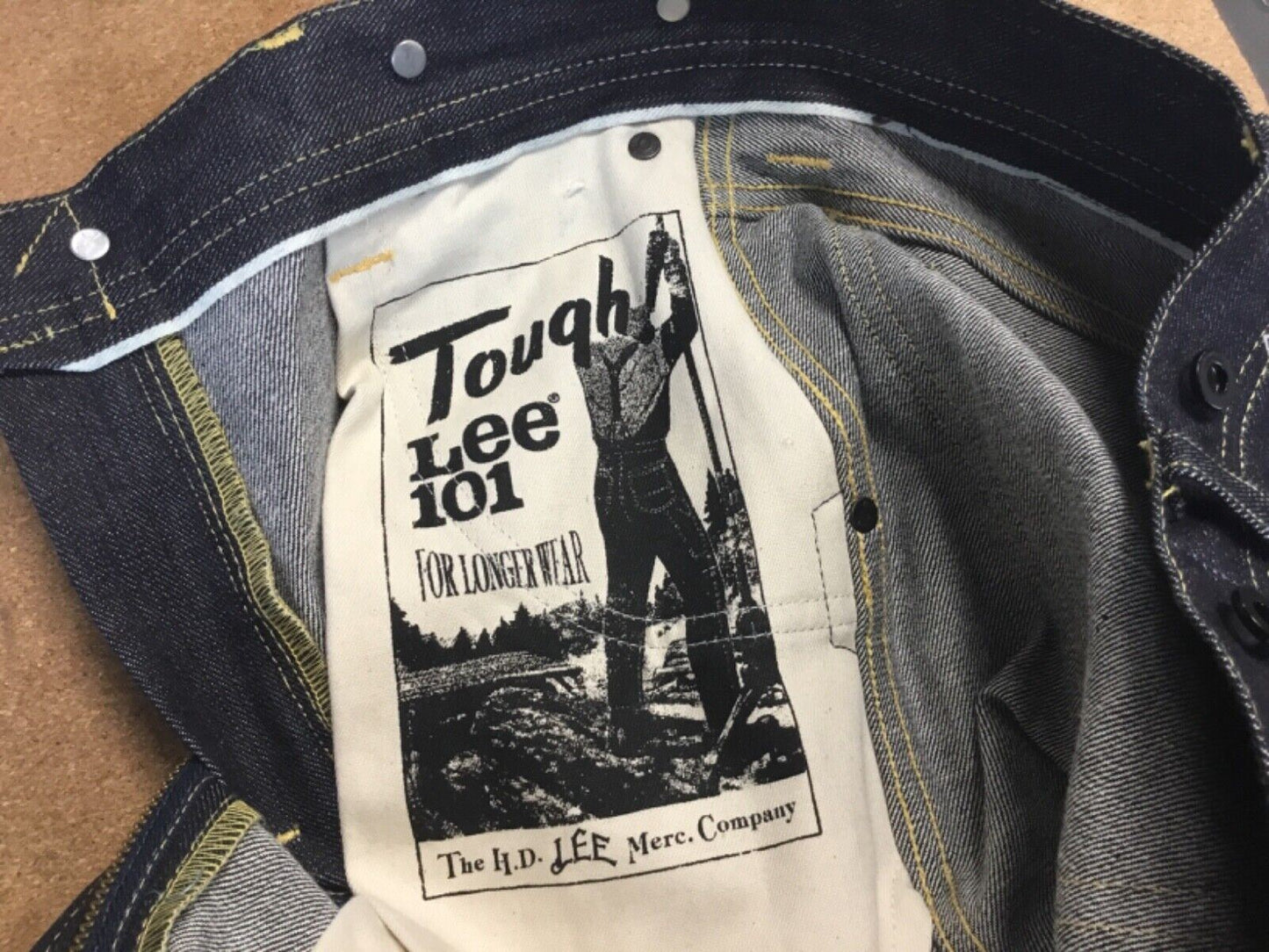 VTG NWOT LEE 101S LOGGER SELVEDGE RAW DENIM ROCKABILLY JEANS RRP £250 30W 34L