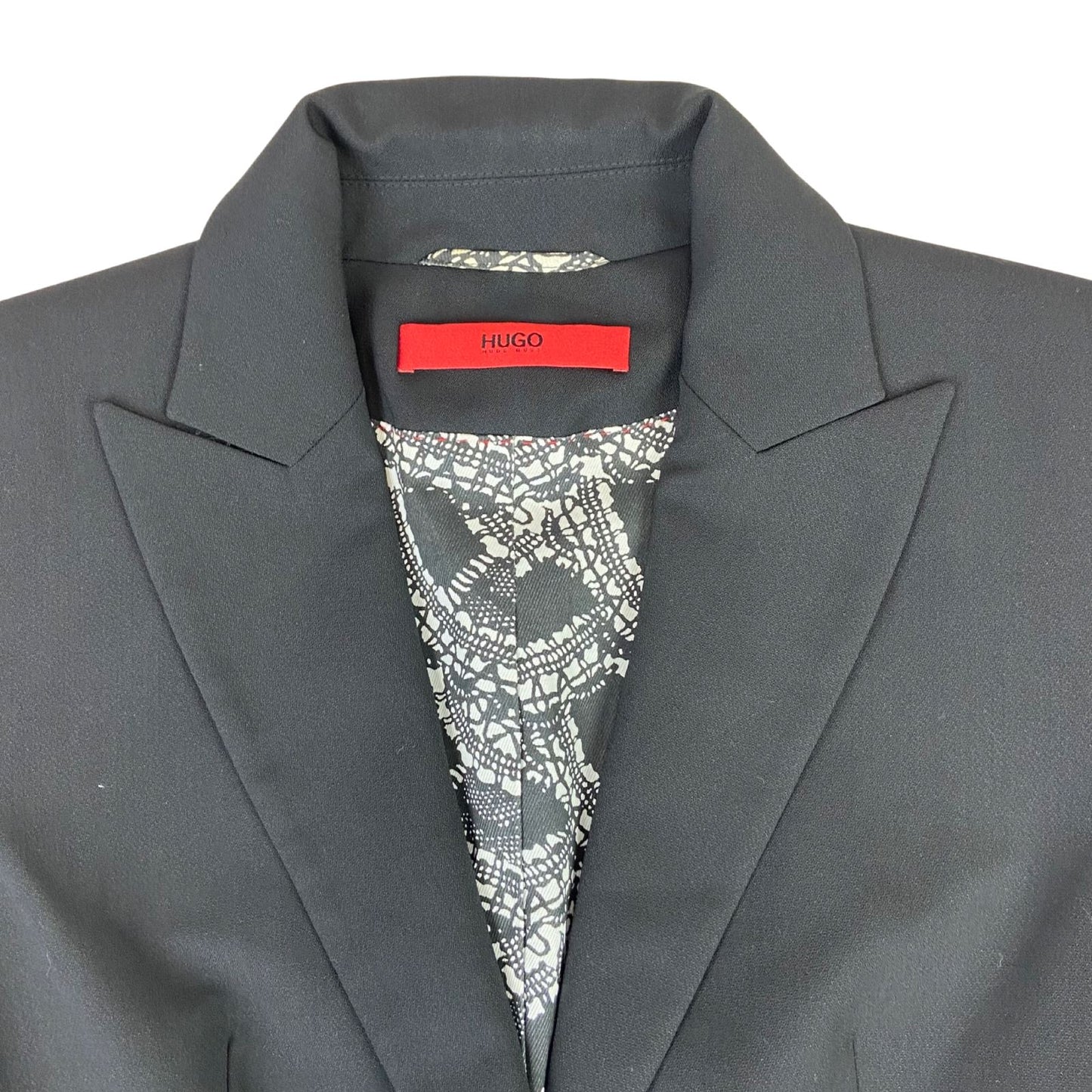 Vintage 90s 00s Black Hugo Boss Button Up Women's Fitted Blazer S 8/10