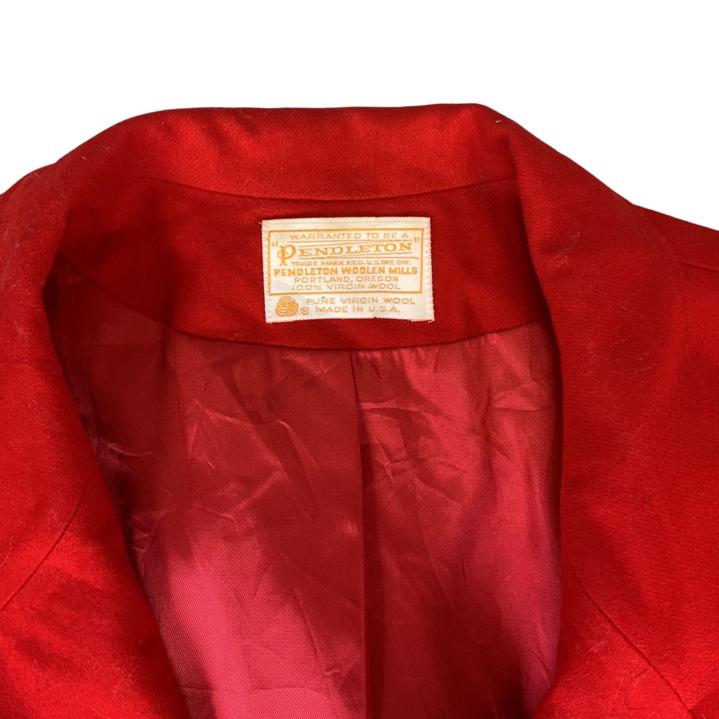 VINTAGE LADIES RED PENDLETON PURE VIRGIN WOOL BLAZER JACKET SIZE 10
